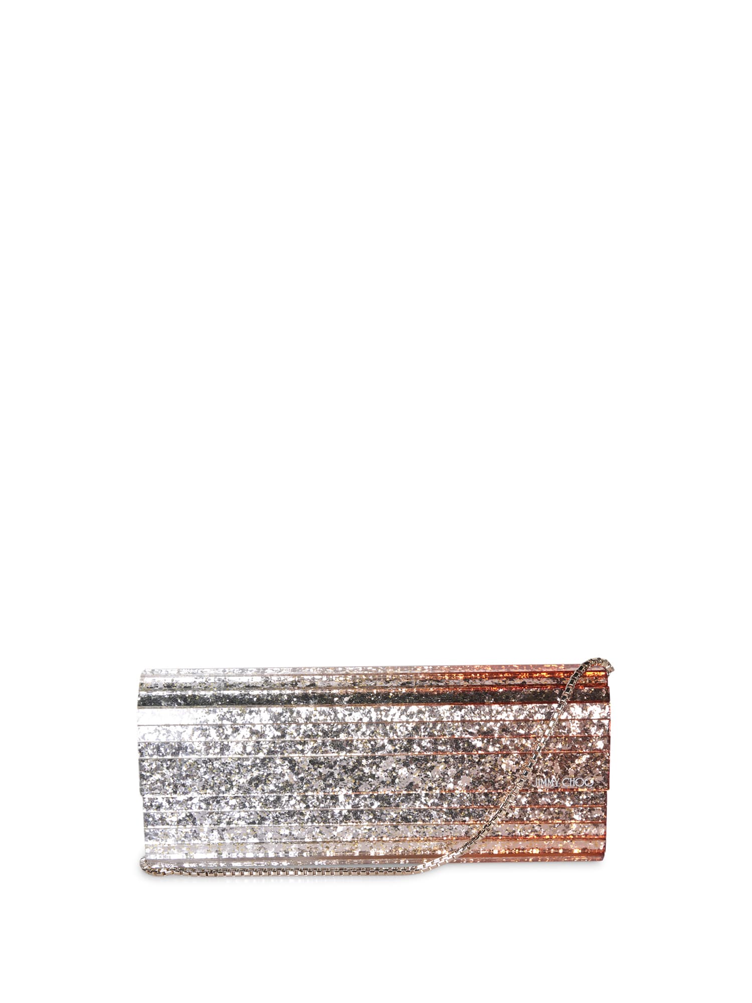 Shop Jimmy Choo Sweetie Pink-gold-silver Clutch