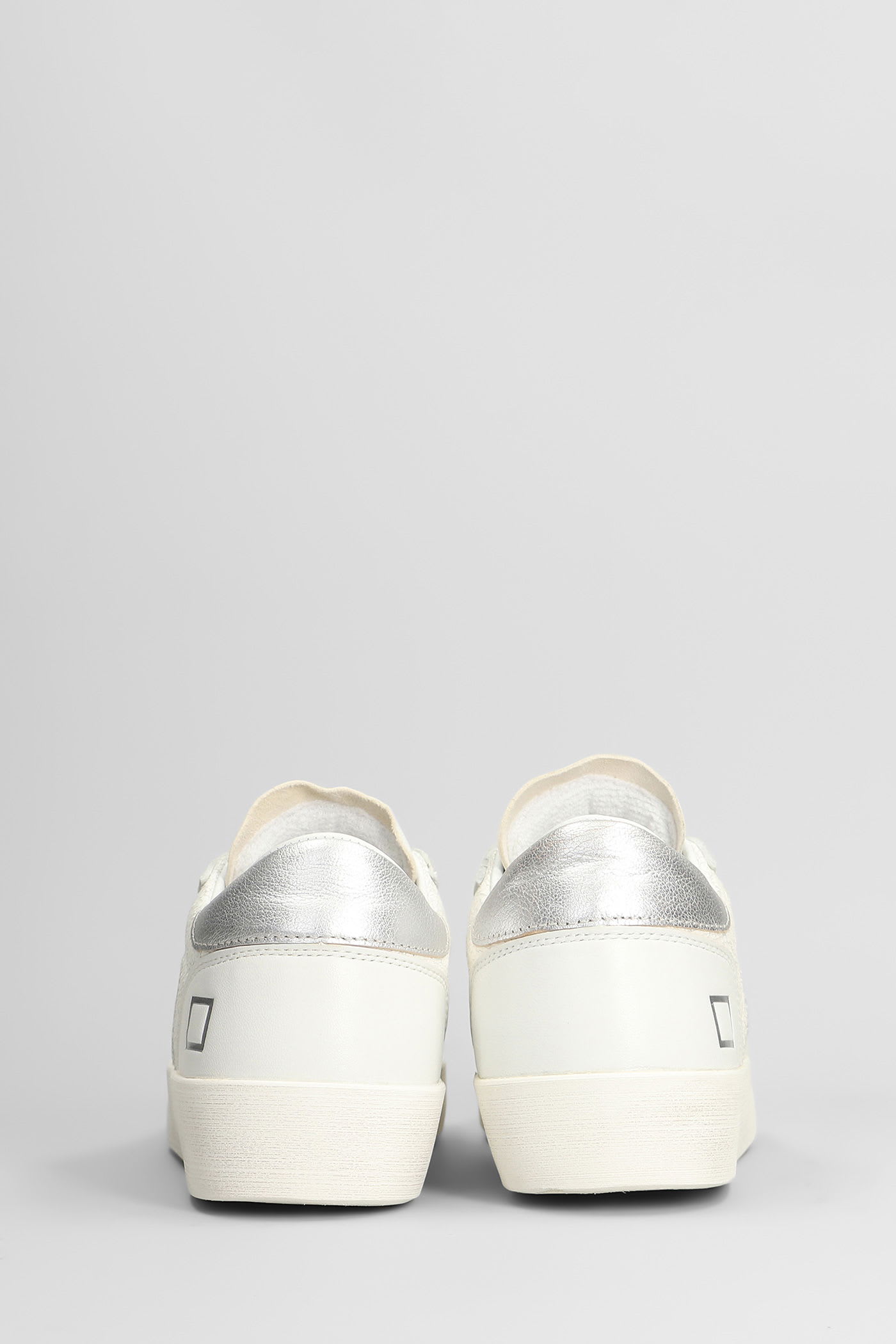 Date Hill Low Pop Sneakers In White Leather In White