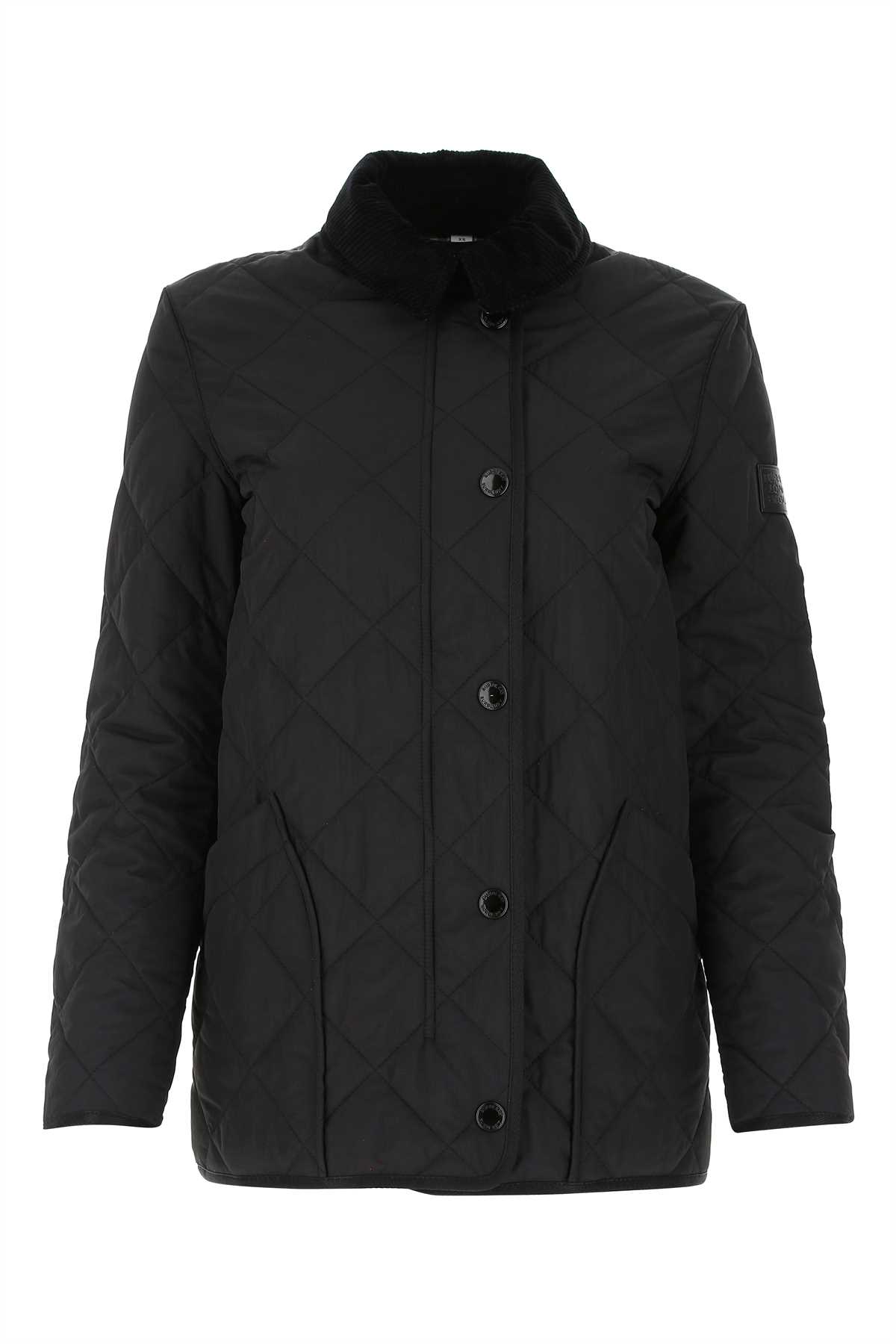 Shop Burberry Black Nylon Padded Jacket In A1189
