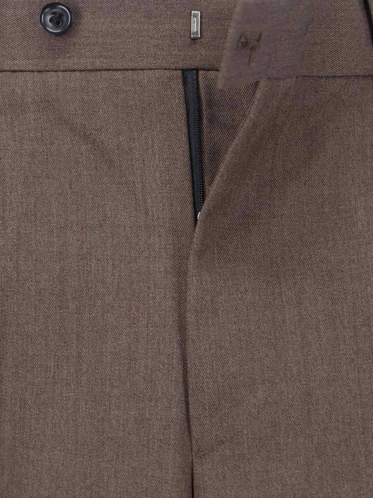 Tonywack Straight Trousers With Pockets And Belt Loops In Brown