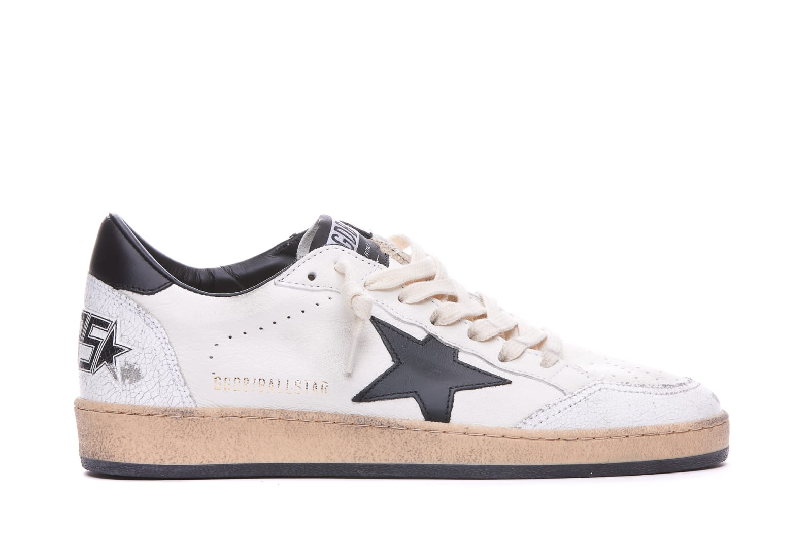 Shop Golden Goose Ball Star Sneakers In White/black