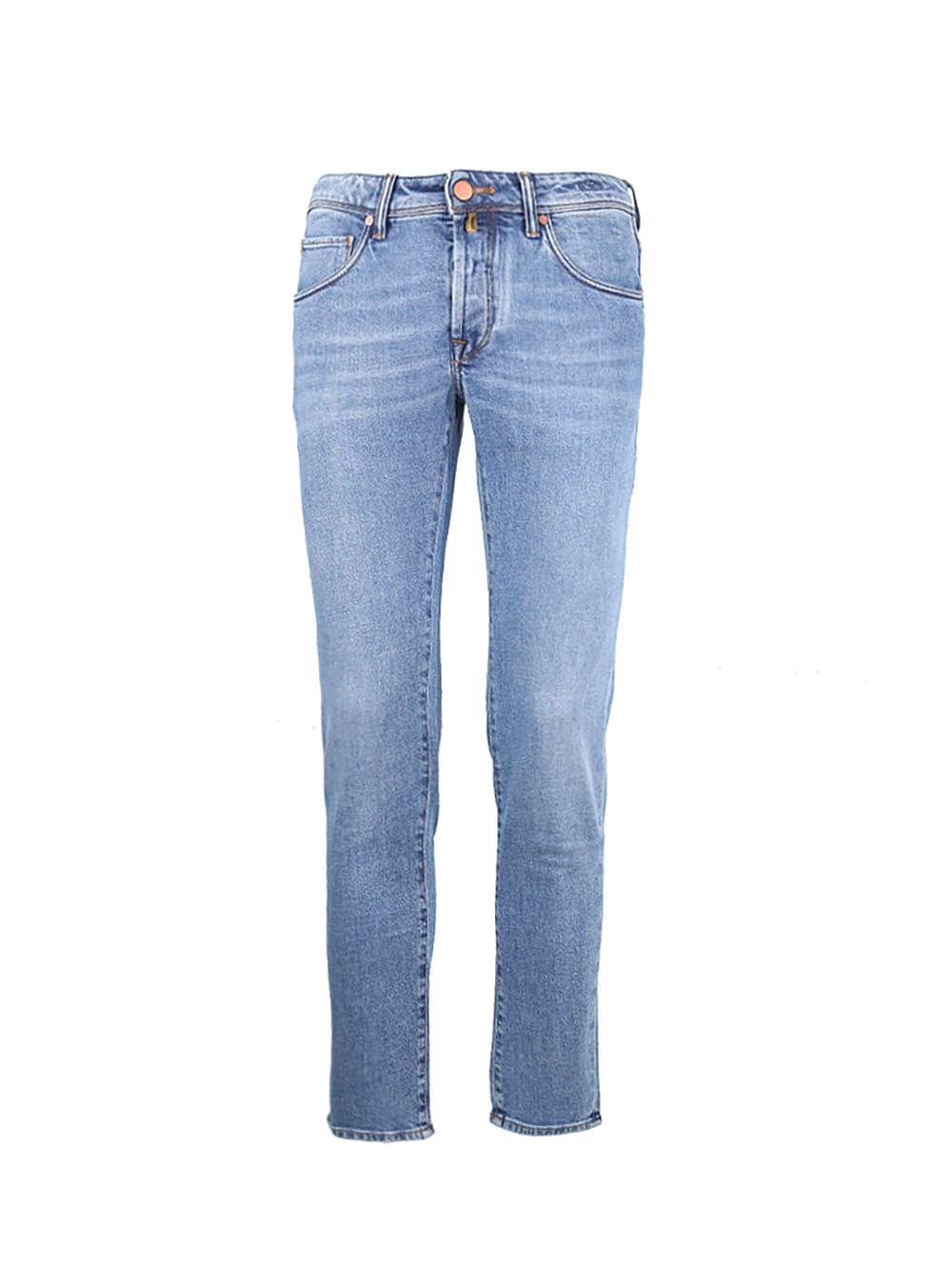 Incotex Blue Division Cropped Jeans In Washed Denim
