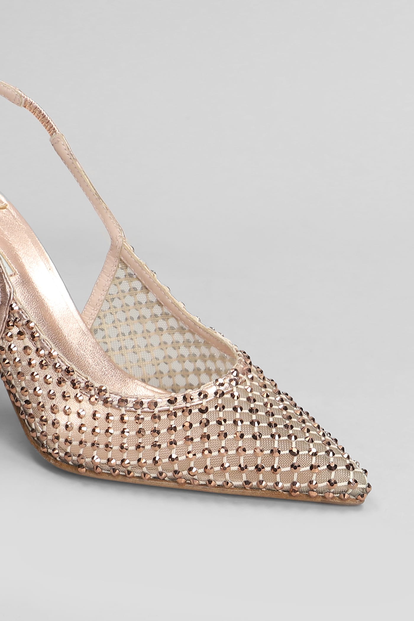 Le Silla Mesh Gilda Pumps Featuring Embellished Design In Copper