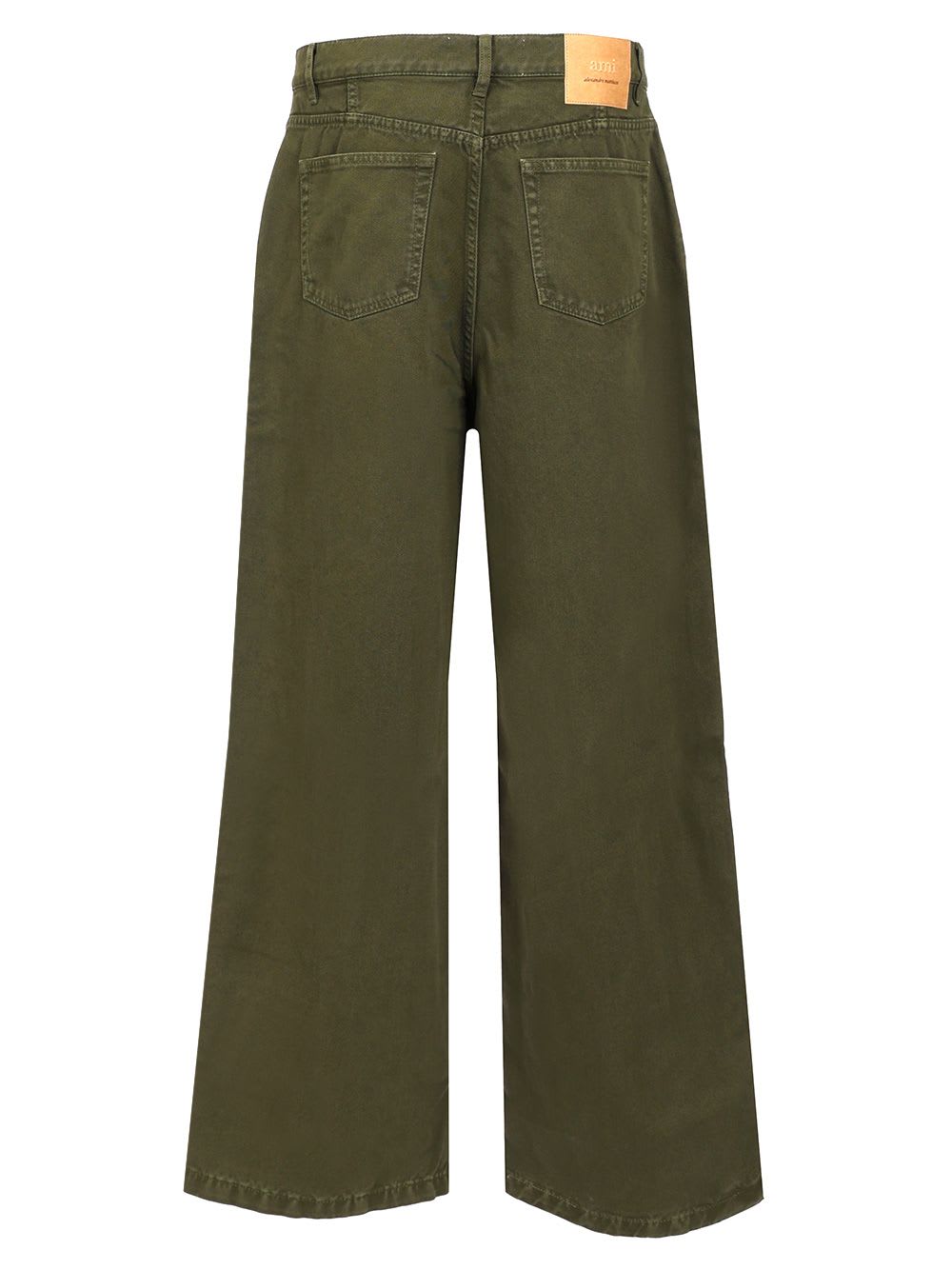 Shop Ami Alexandre Mattiussi Dark Green Cotton Jeans