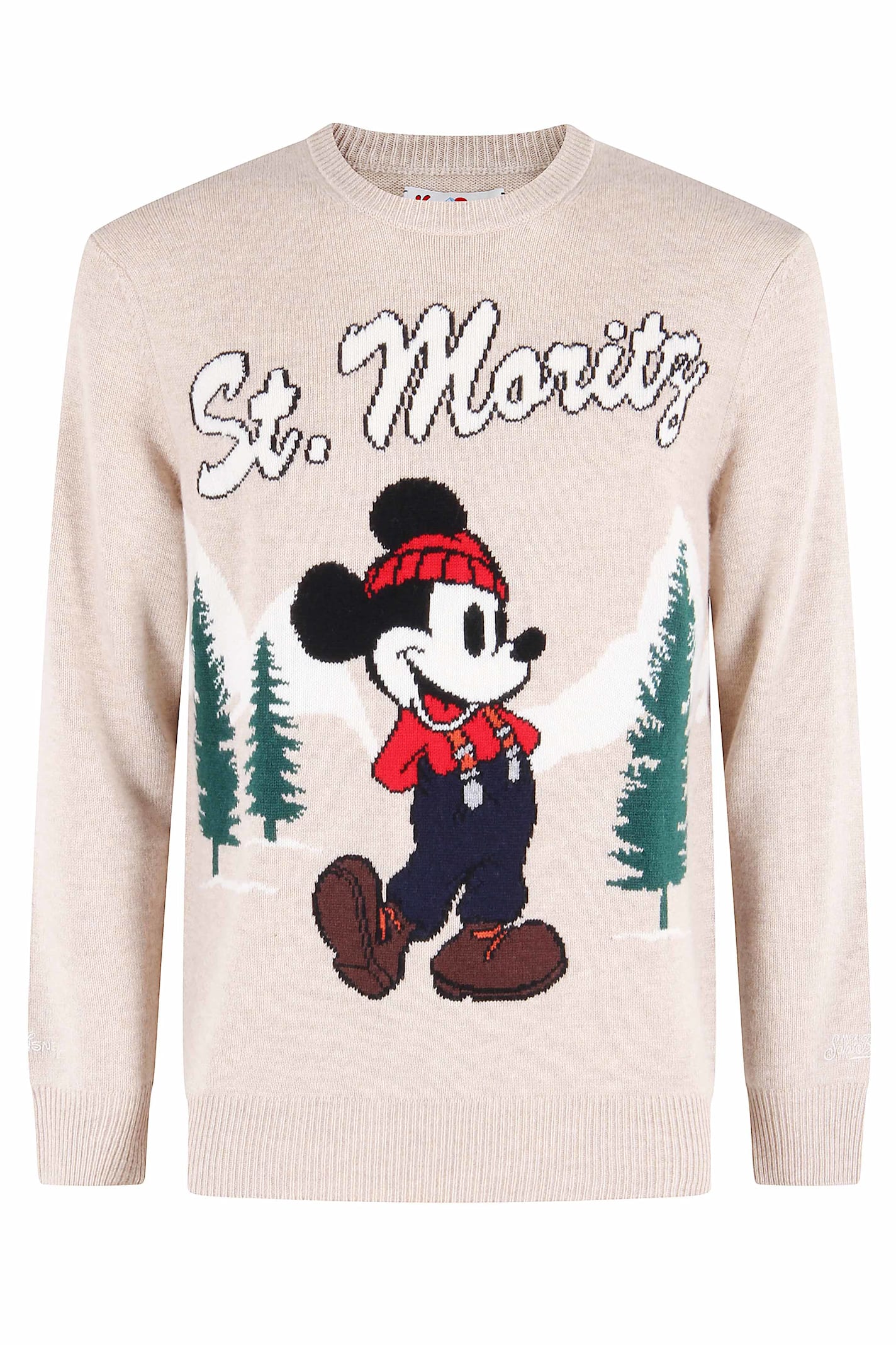 Mc2 Saint Barth X Disney Heron Crew-neck Sweater In Neutral