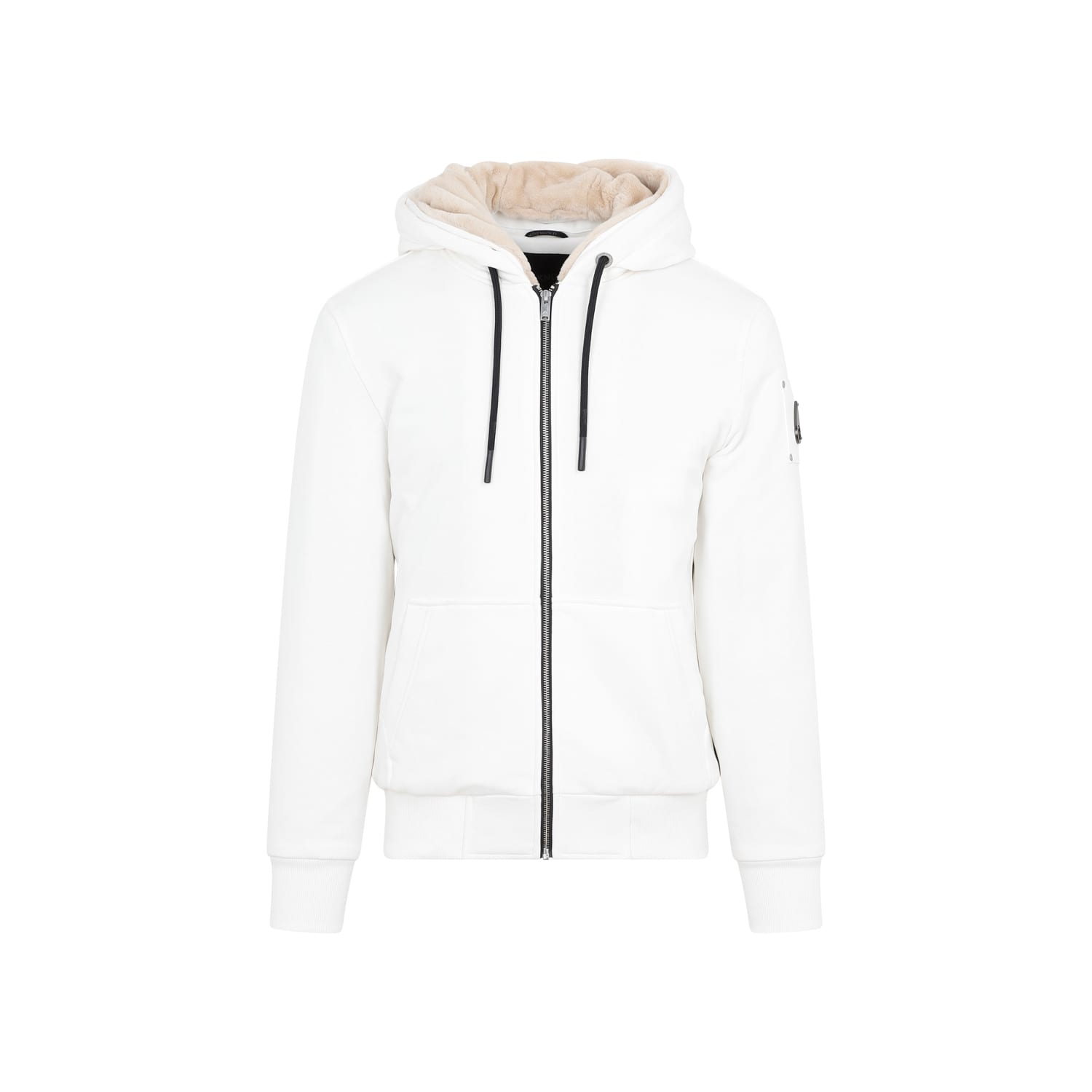 Shop Moose Knuckles Classic Bunny 3 Hoodie In Plaster Semolina