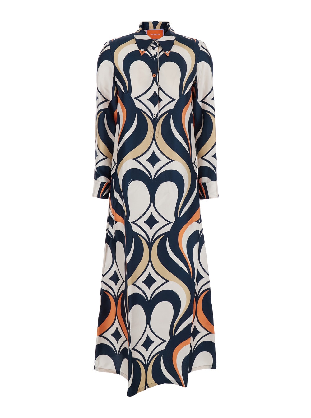La Doublej Icon Printed Silk-twill Maxi Shirt Dress In Multi