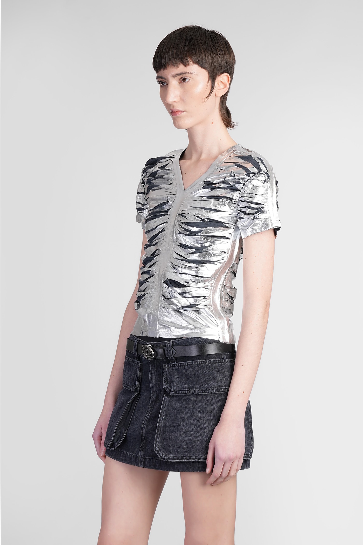 Diesel T Ai Topwear In Silver Acetate