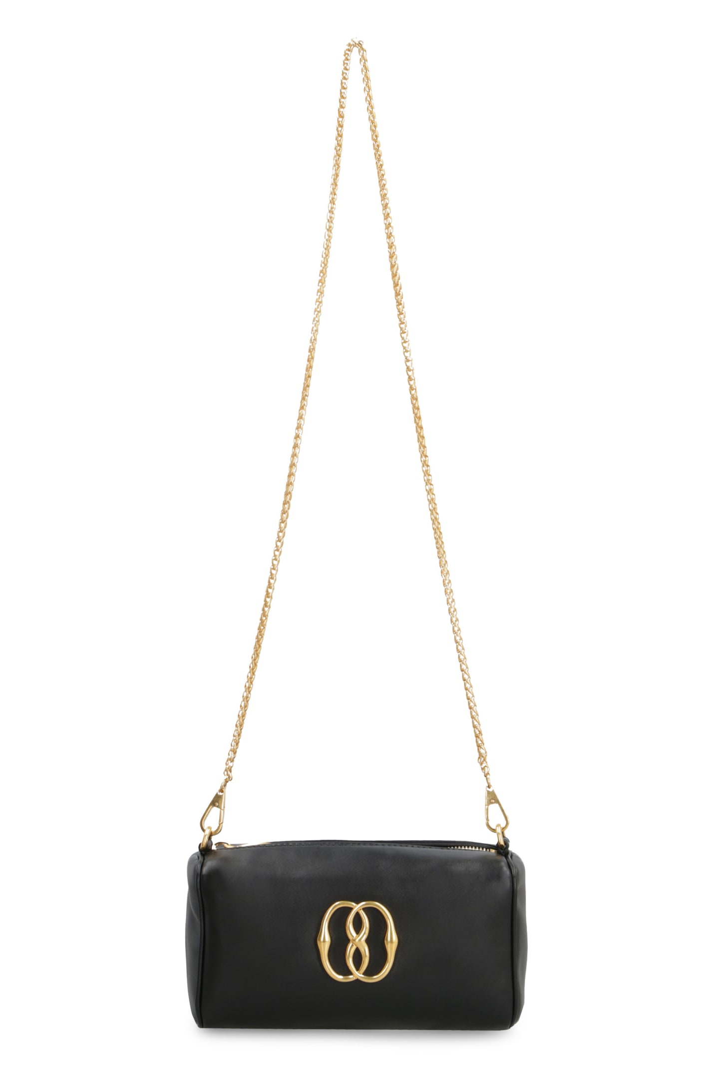 Shop Bally Emblem Rox Leather Shoulder Bag In Black