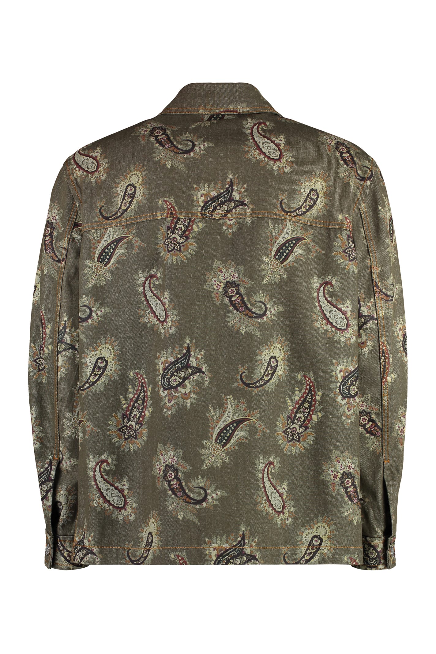 Etro Jacquard Cotton Jacket In Khaki