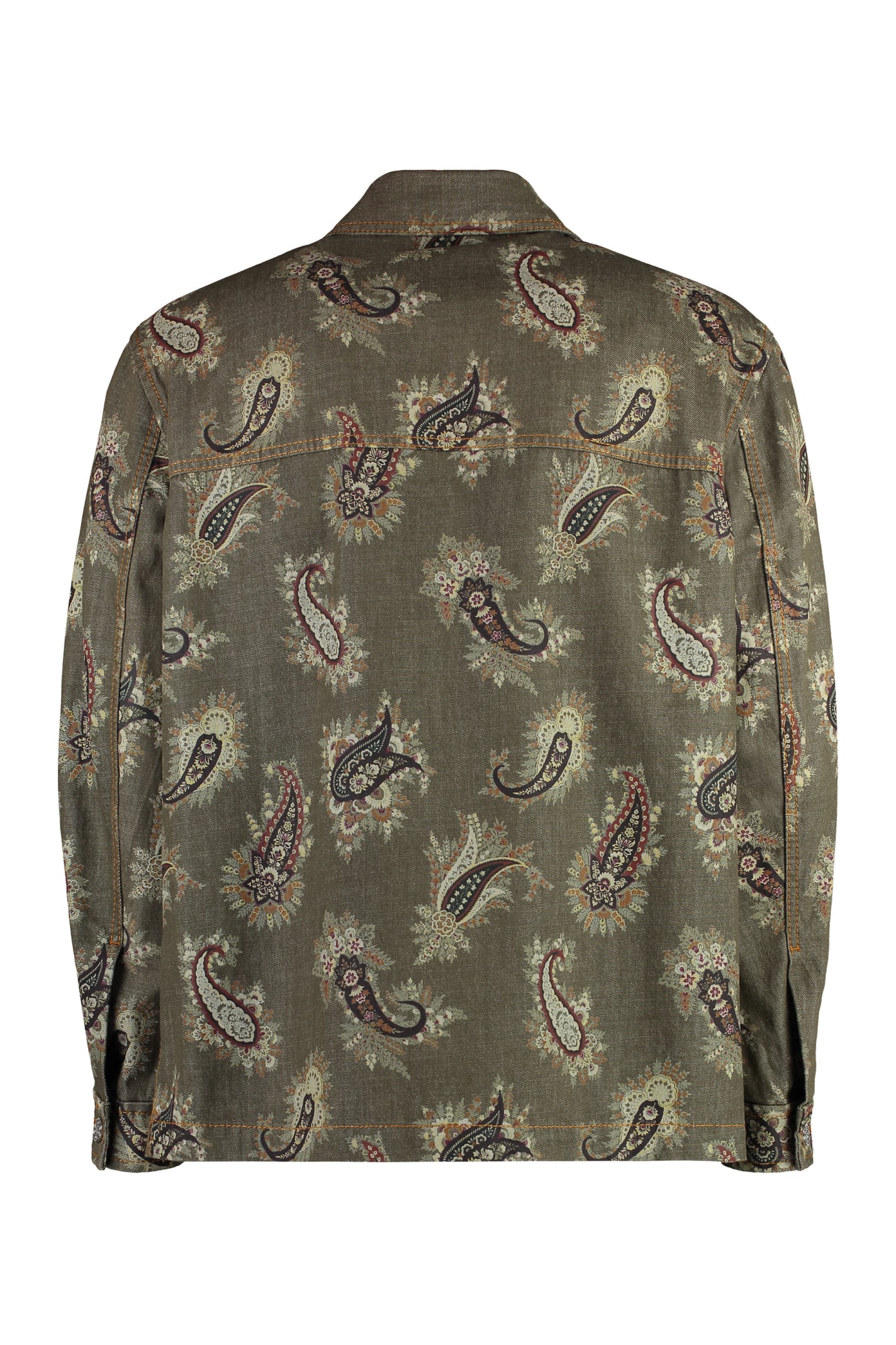 Shop Etro Jacquard Cotton Jacket In Green