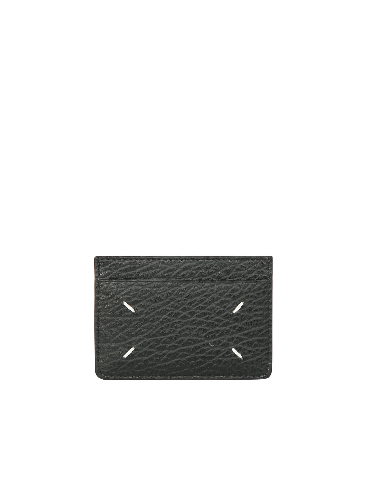 Shop Maison Margiela Leather Card Holder In Black