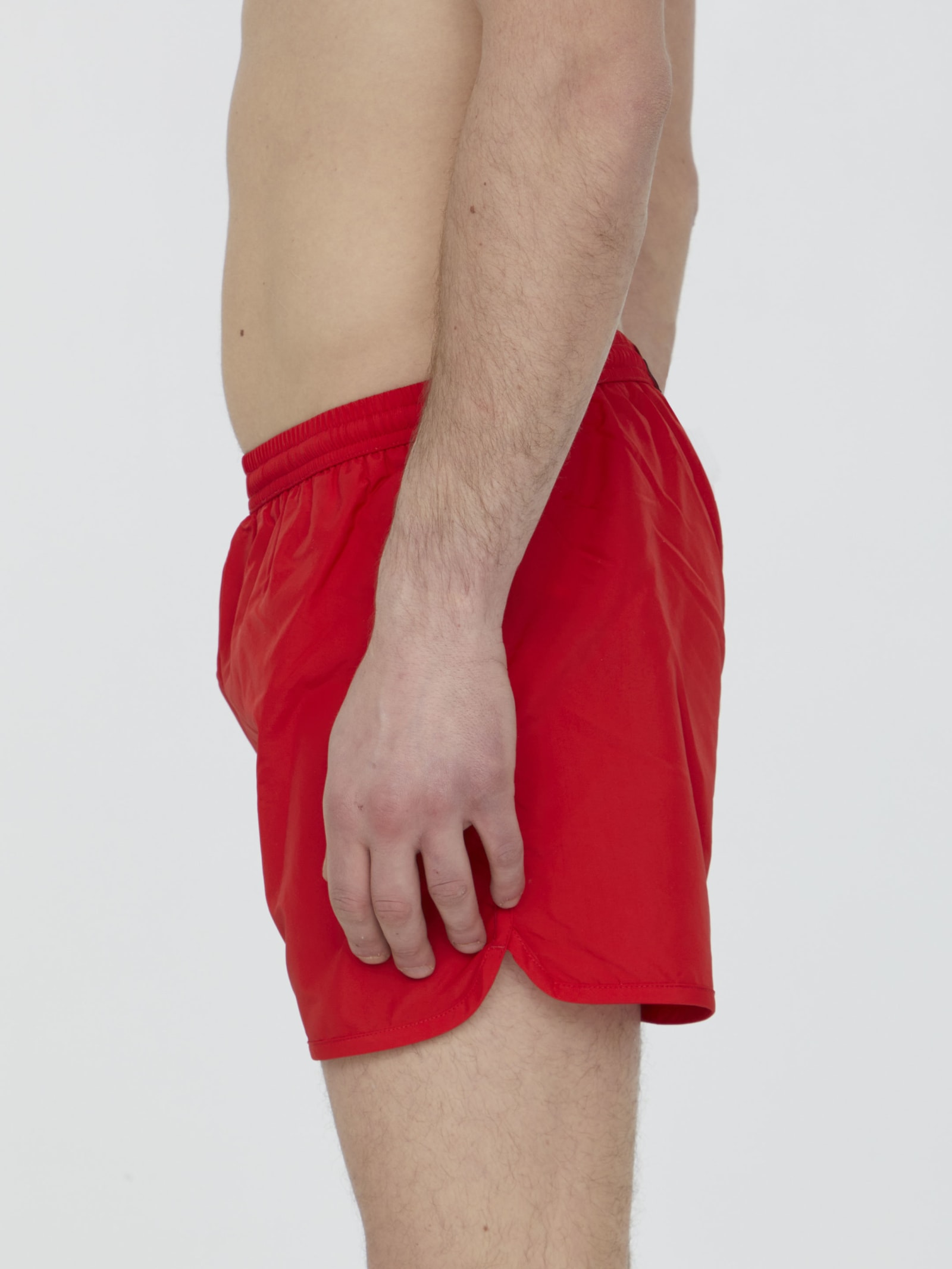 AMI Alexandre Mattiussi Red AMI de Cœur Swim Shorts