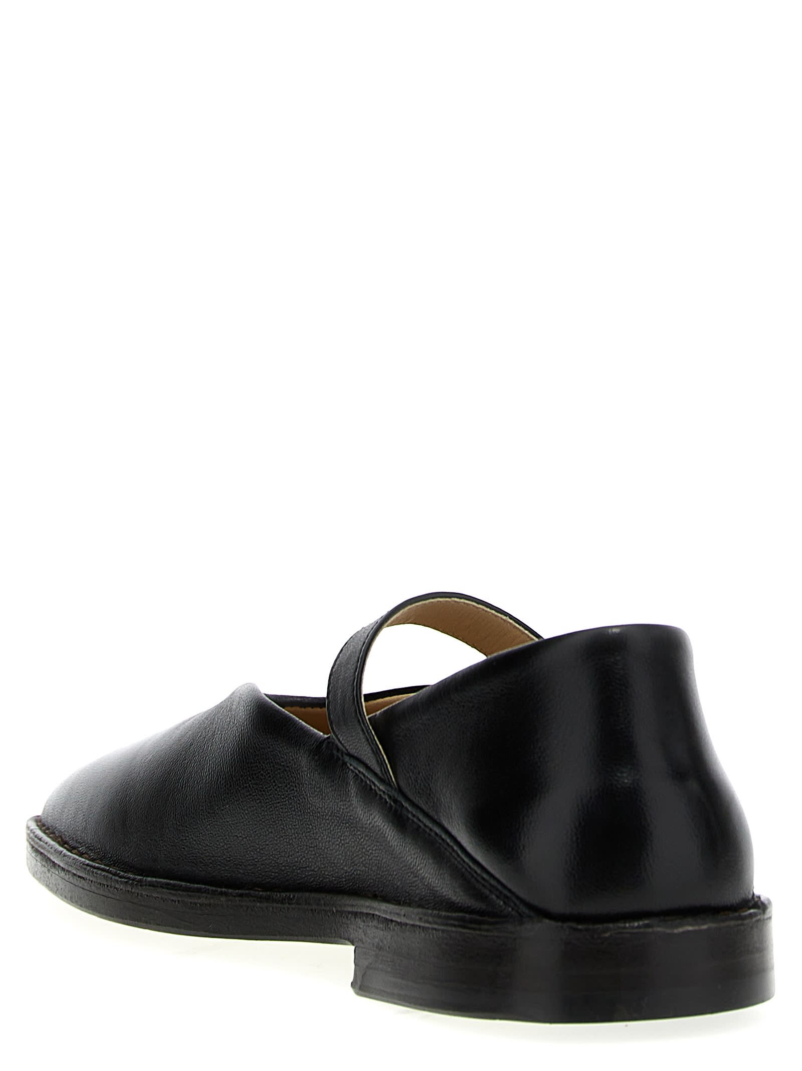 Lemaire Square Toe Ballet Flats In Black