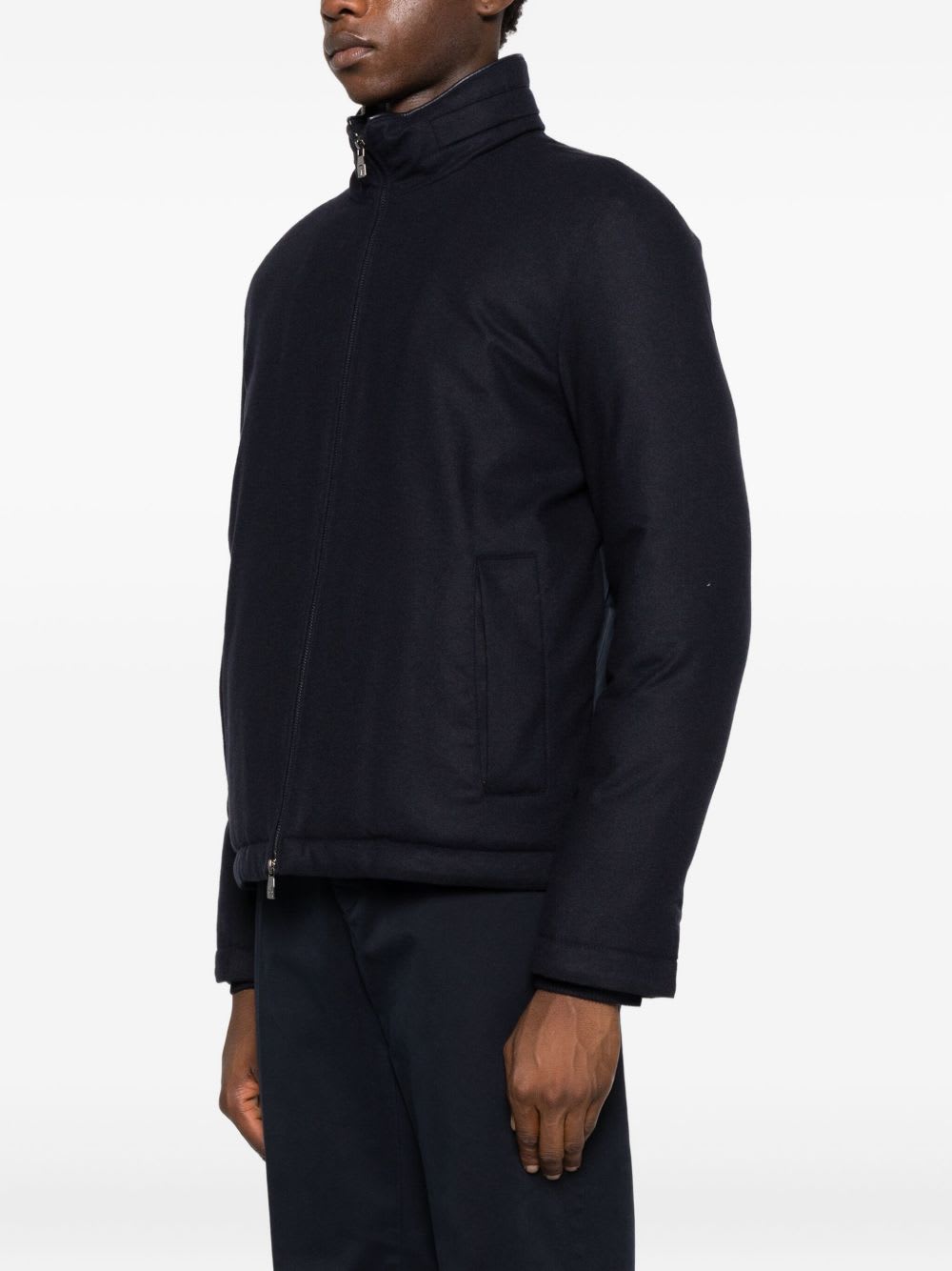 Corneliani Zip-up Bomber Jacket In Black