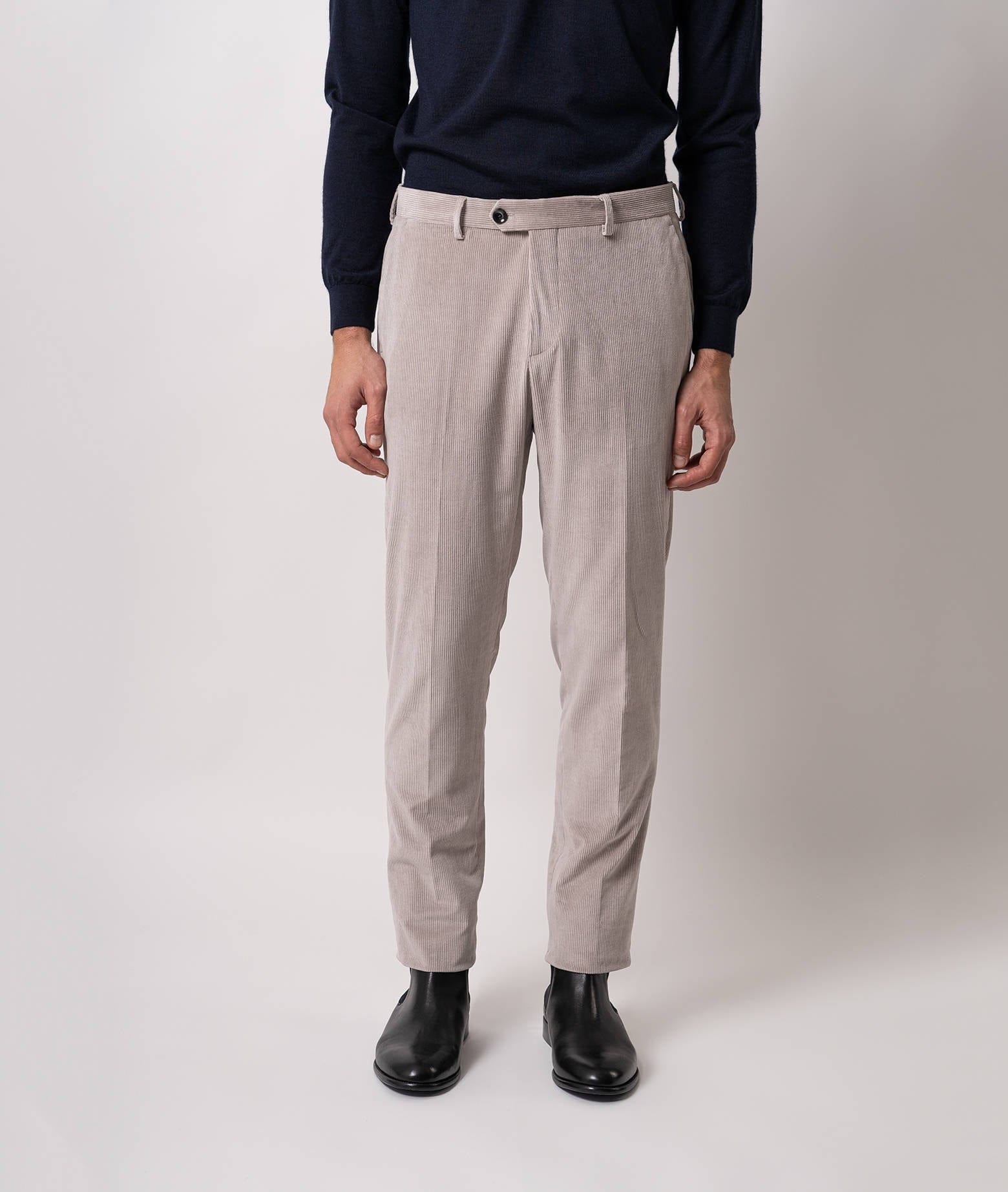 Larusmiani Velvet Trousers Howard Pants In Gray