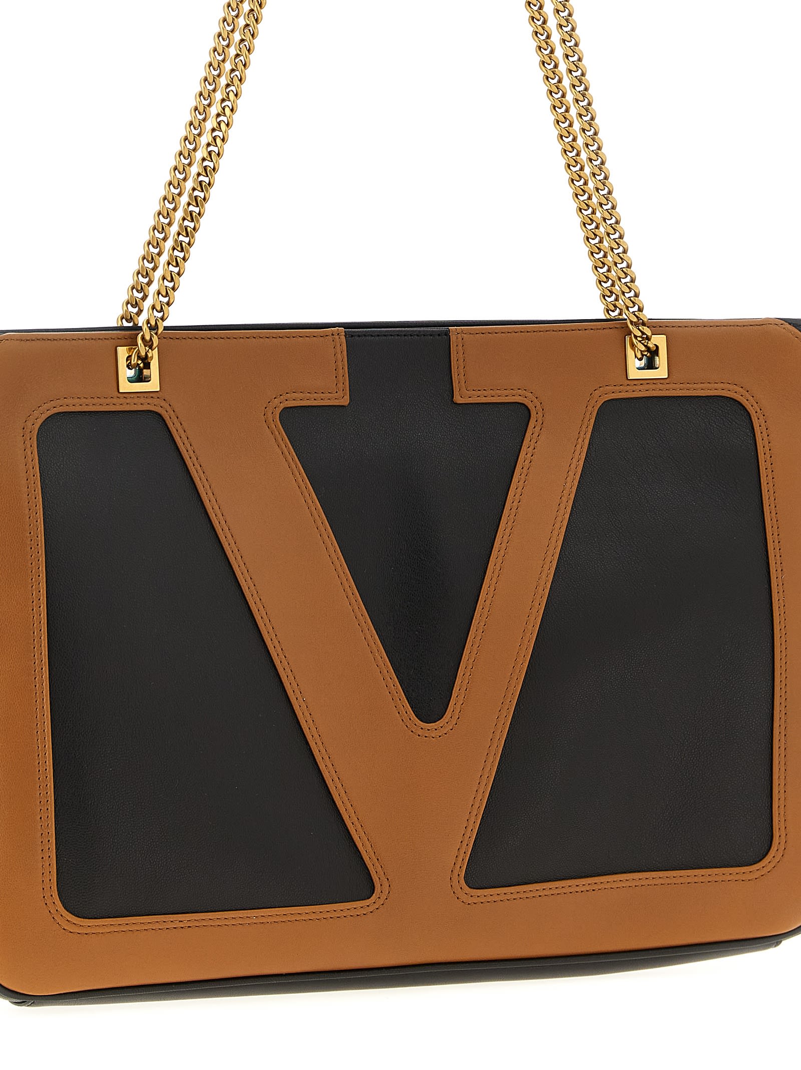 Valentino Garavani Viva Superstar Midi Shopping Bag In Brown