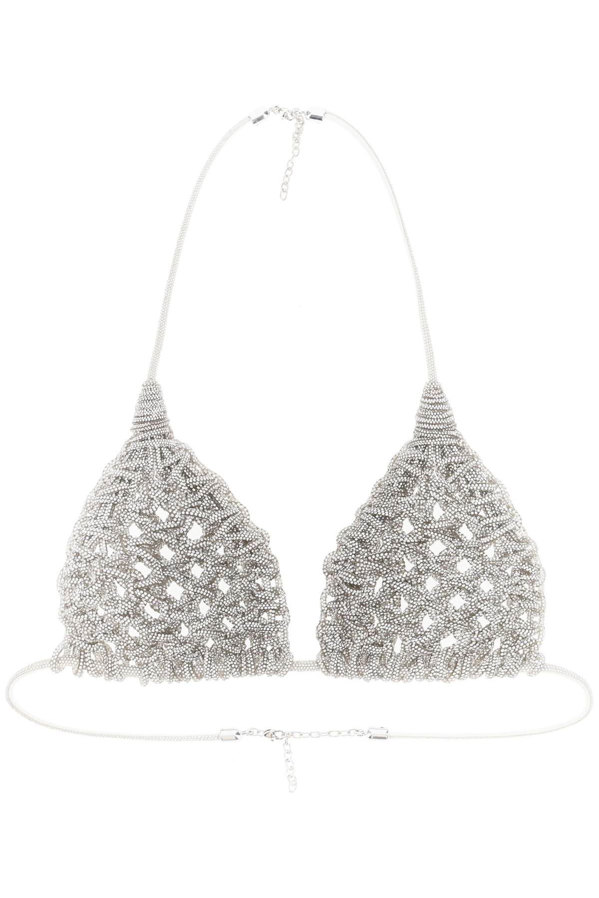 Shop Mvp Wardrobe X Hibourama Jewel Top In Crystal (silver)