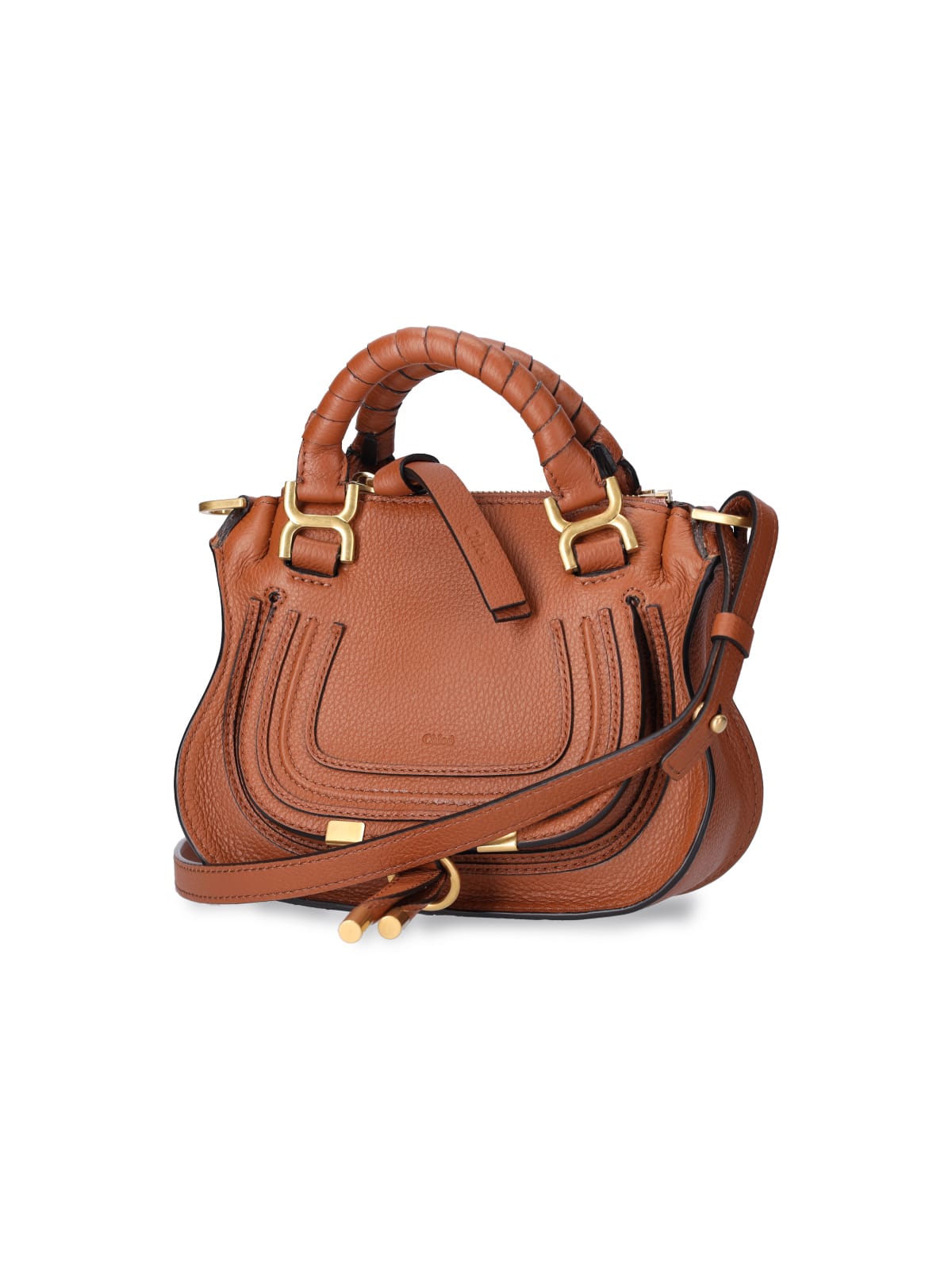 Shop Chloé Marcie Mini Bag In Brown