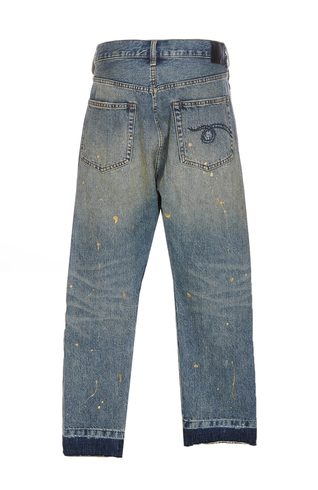Shop R13 Gold Splatter Crossover Clinton Blue Jeans