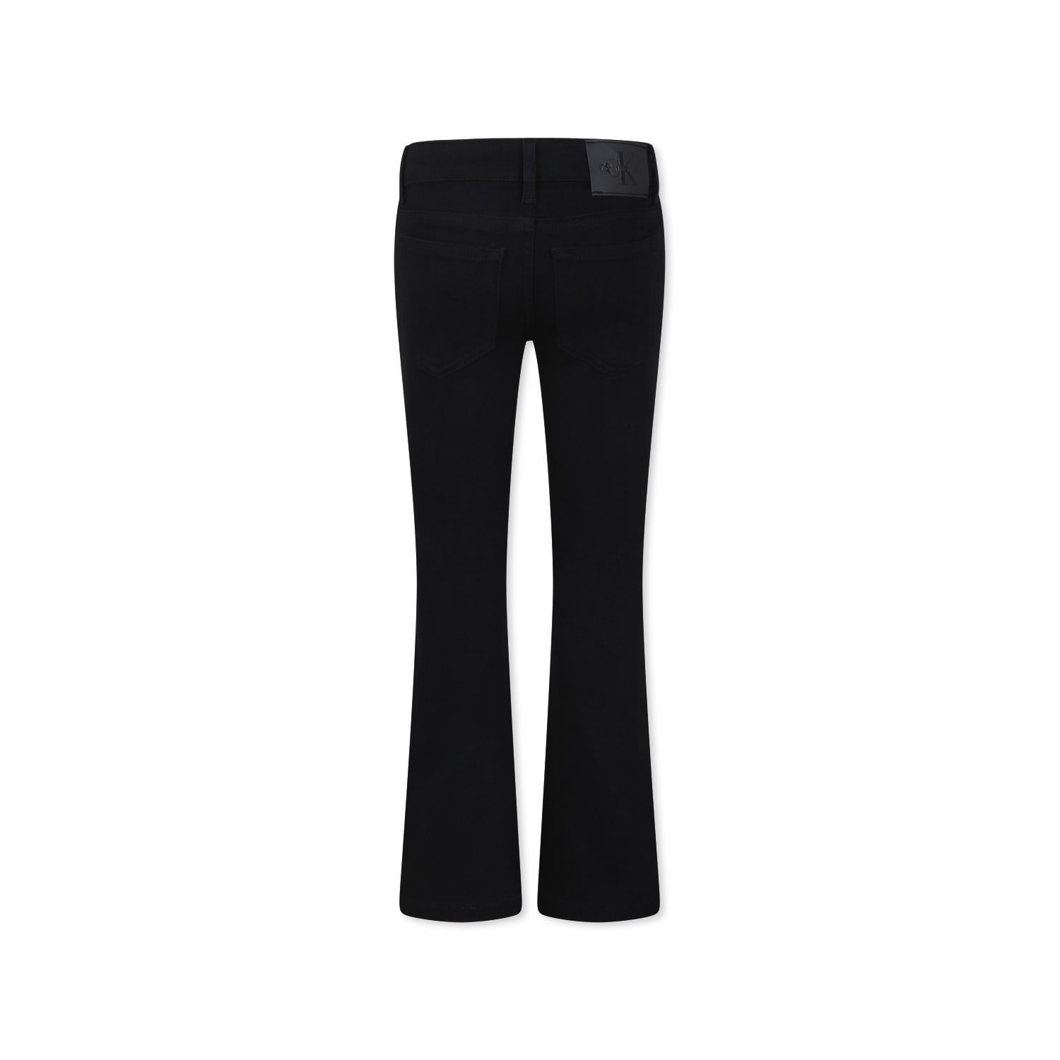 Calvin Klein Black Jeans For Girl With Logo In Black