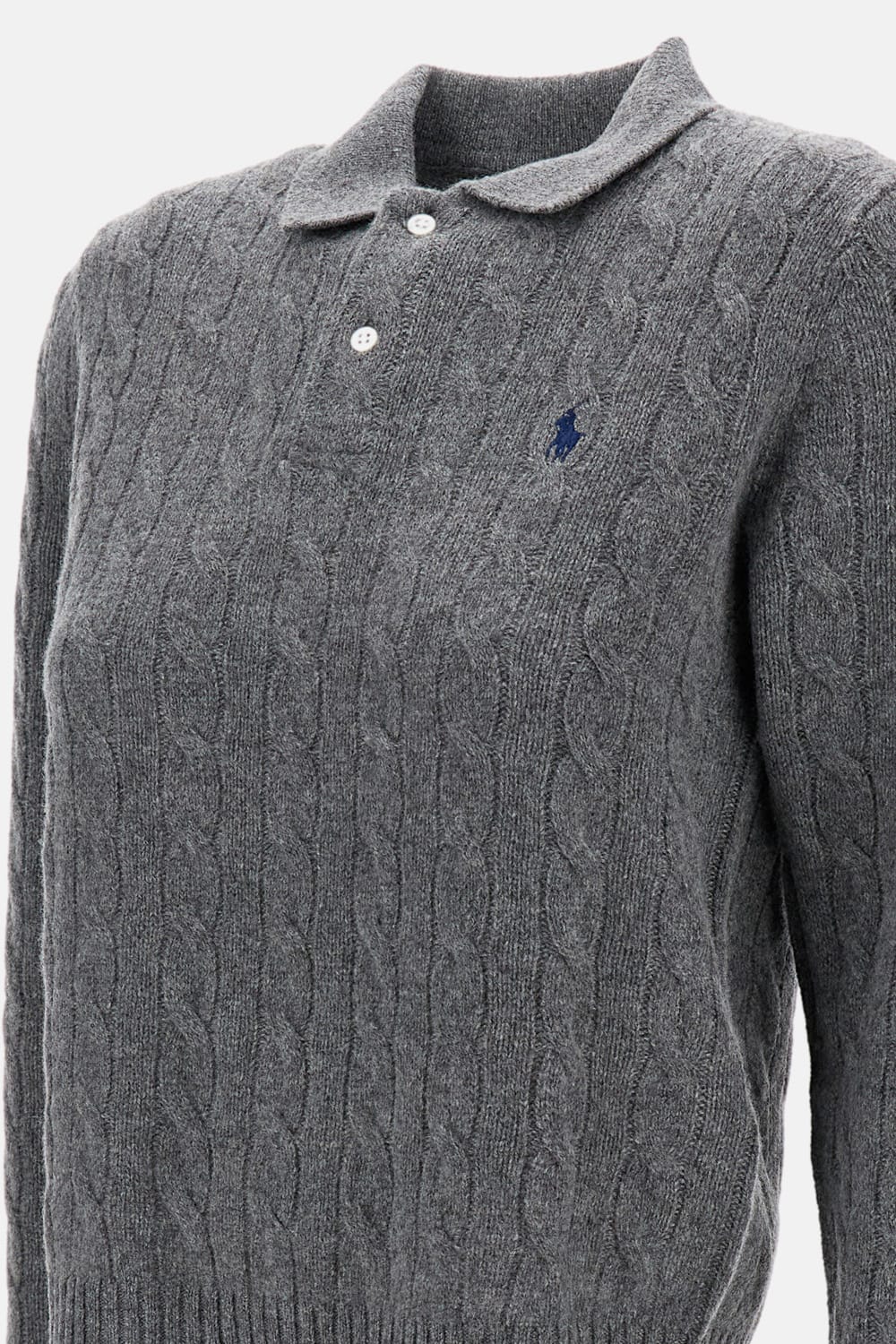 Polo Ralph Lauren Long Sleeved Polo Knitwear In Gray