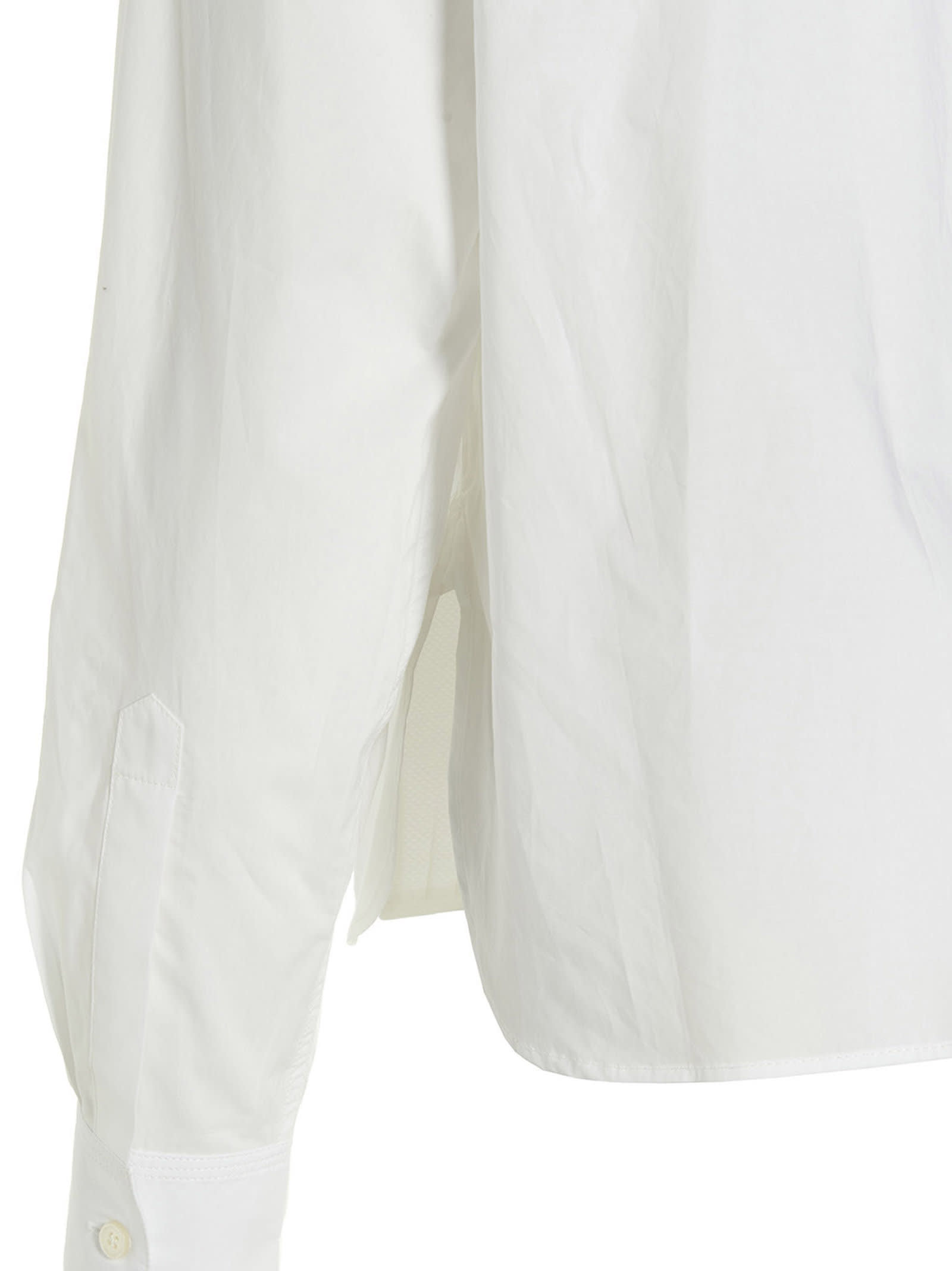 Shop Plan C Plastron Piqué Shirt In White