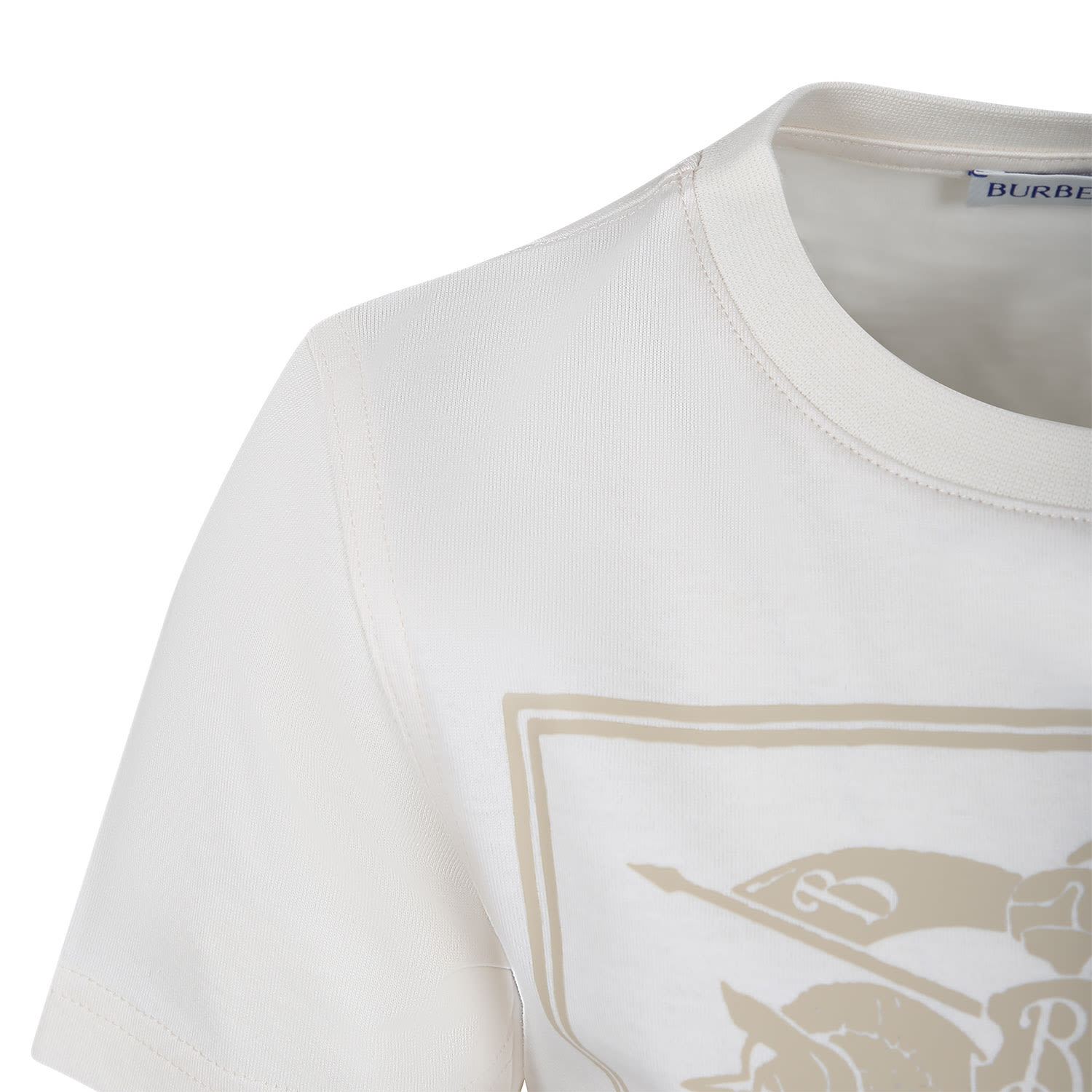 Shop Burberry Beige T-shirt For Boy With Iconic Logo