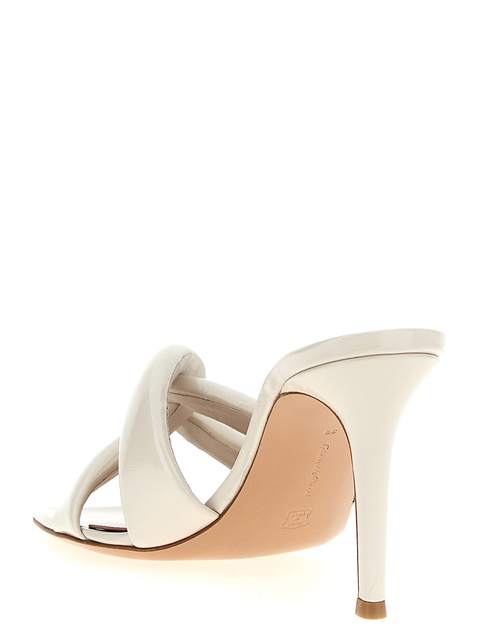 Gianvito Rossi Amour Twisted Detail Mules In White