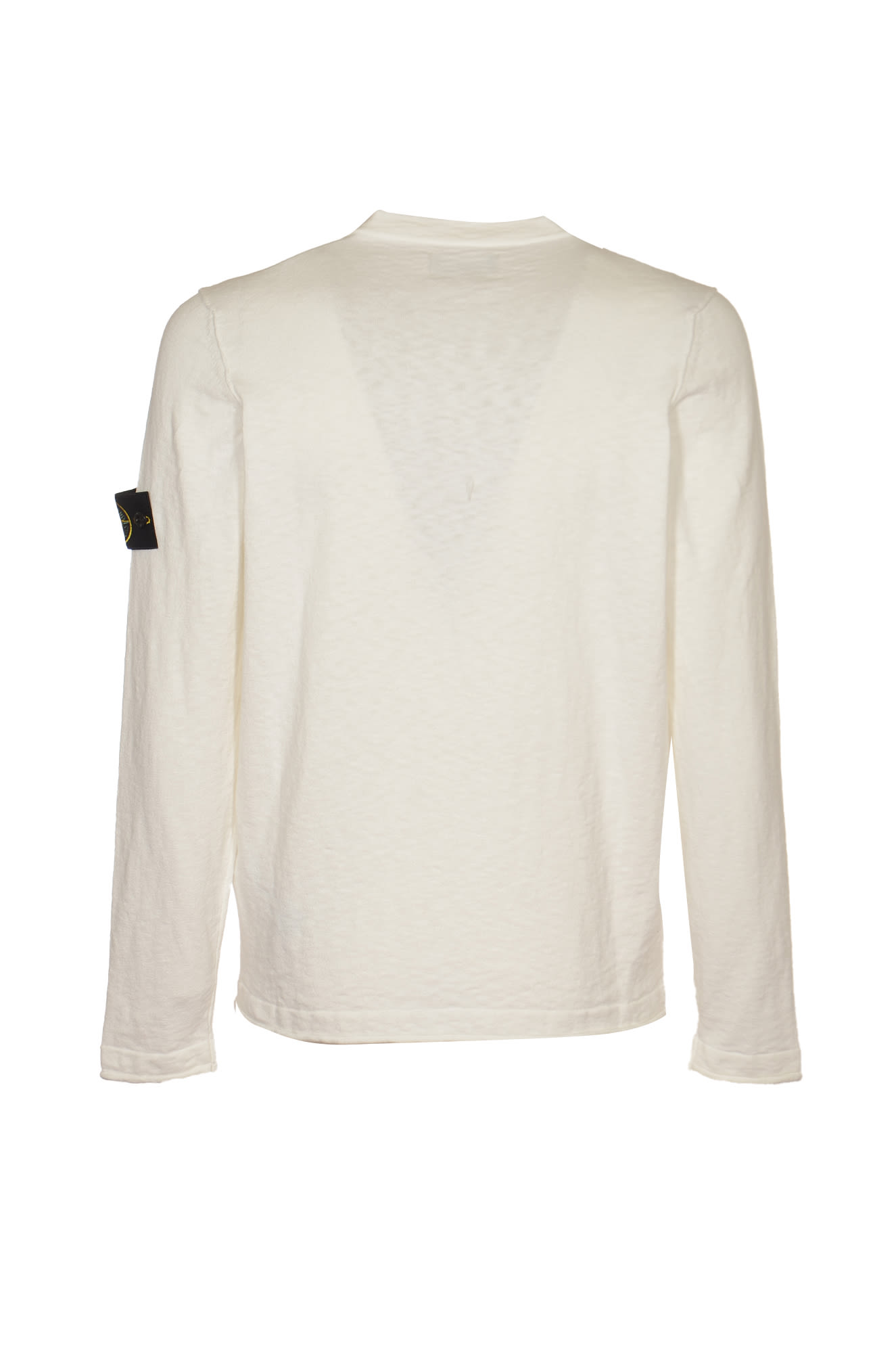 Shop Stone Island Logo Sleeve Sweatshirt In White