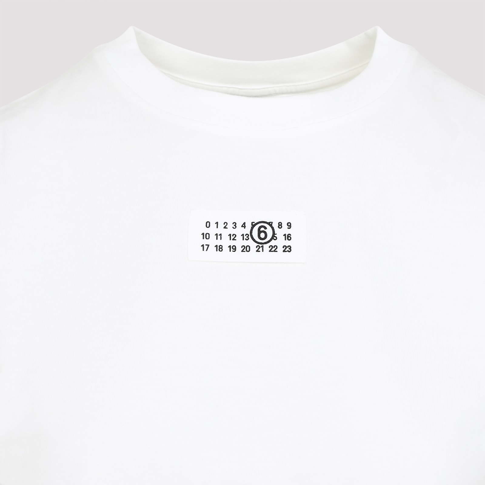 Mm6 Maison Margiela Numeric Cotton Jersey T-shirt In White