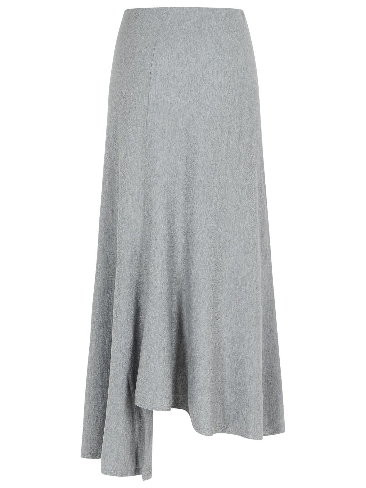 Khaite Miranda Grey Wool Skirt In Gray