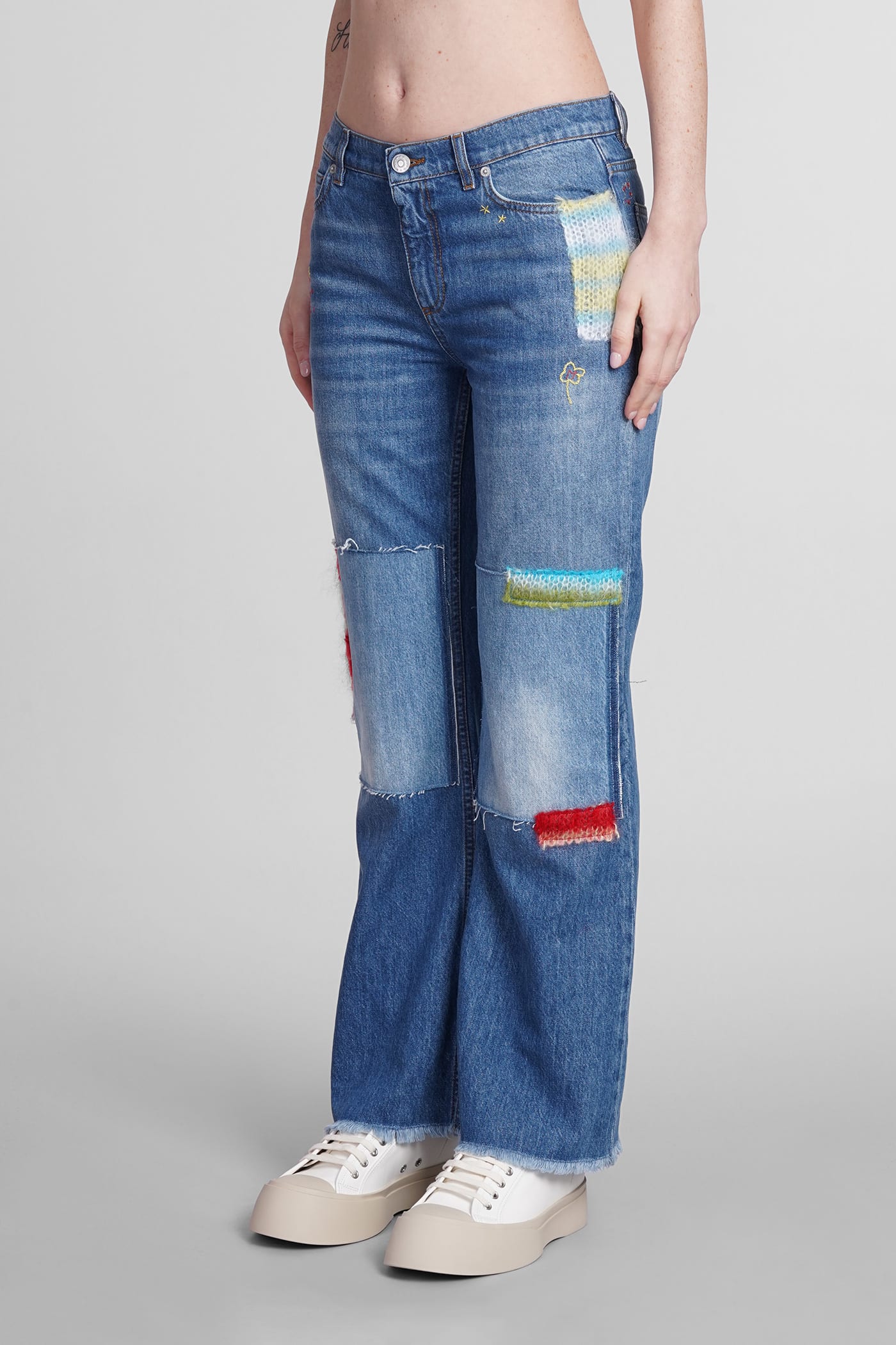 Shop Marni Jeans In Blue Cotton