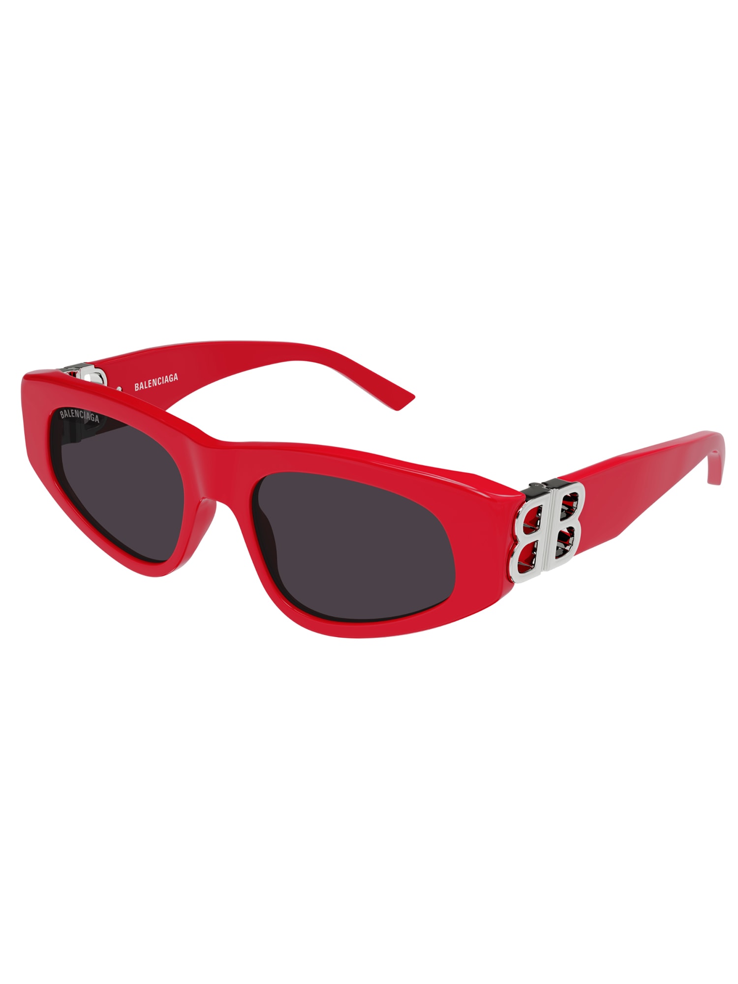 Shop Balenciaga Bb0095s Sunglasses In Red Silver Grey