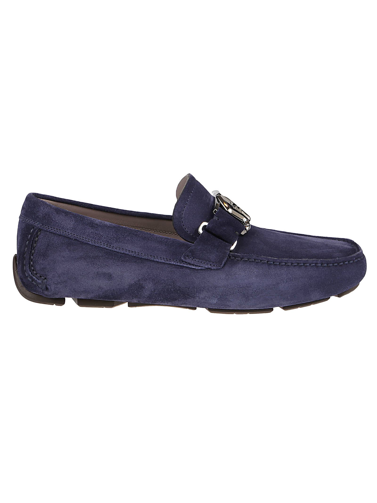 Ferragamo Loafers Peter In Blue Garconne/litgh Grey
