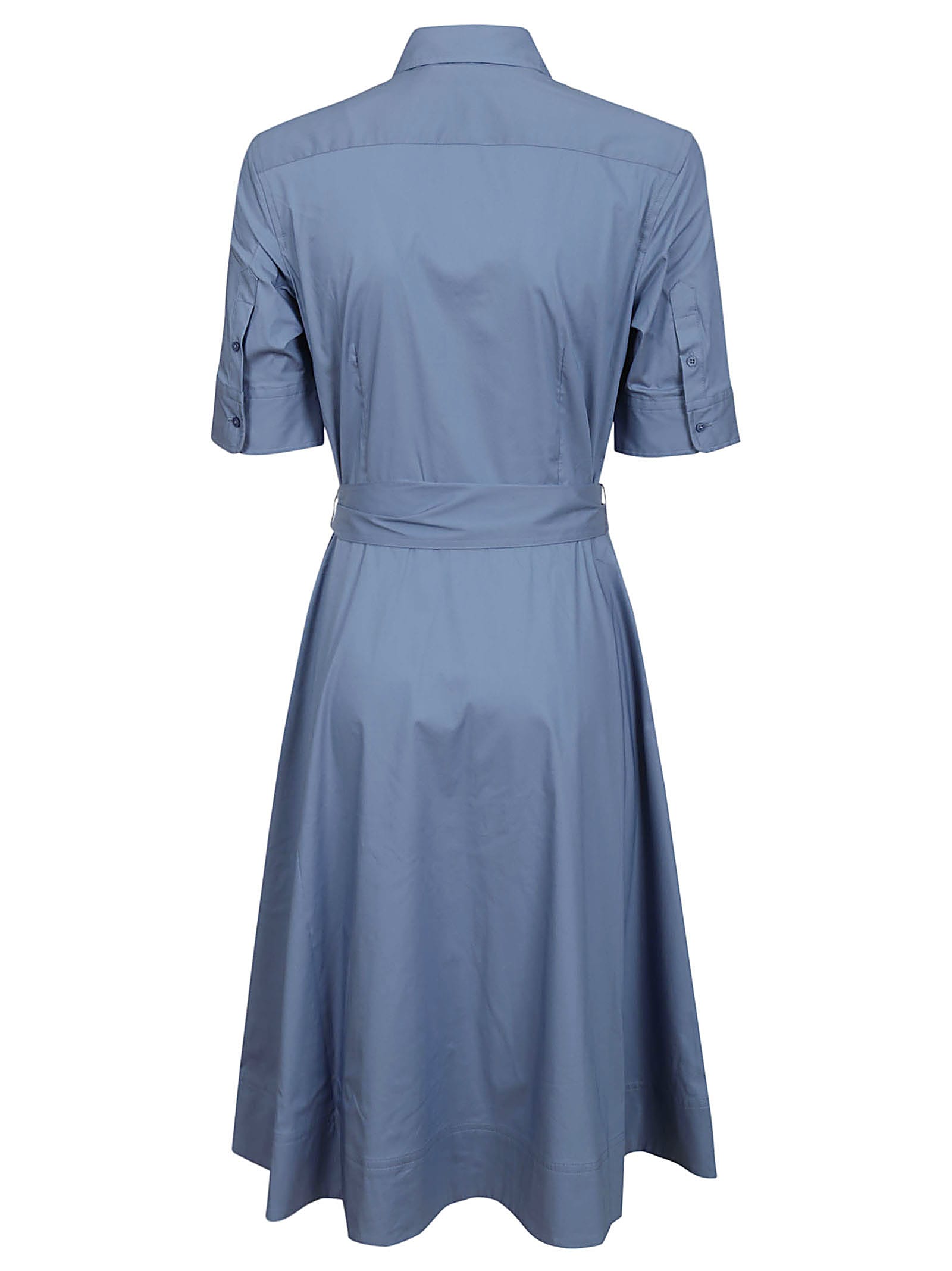 Shop Ralph Lauren Finnbarr Short Sleeve Casual Dress In Pale Azure