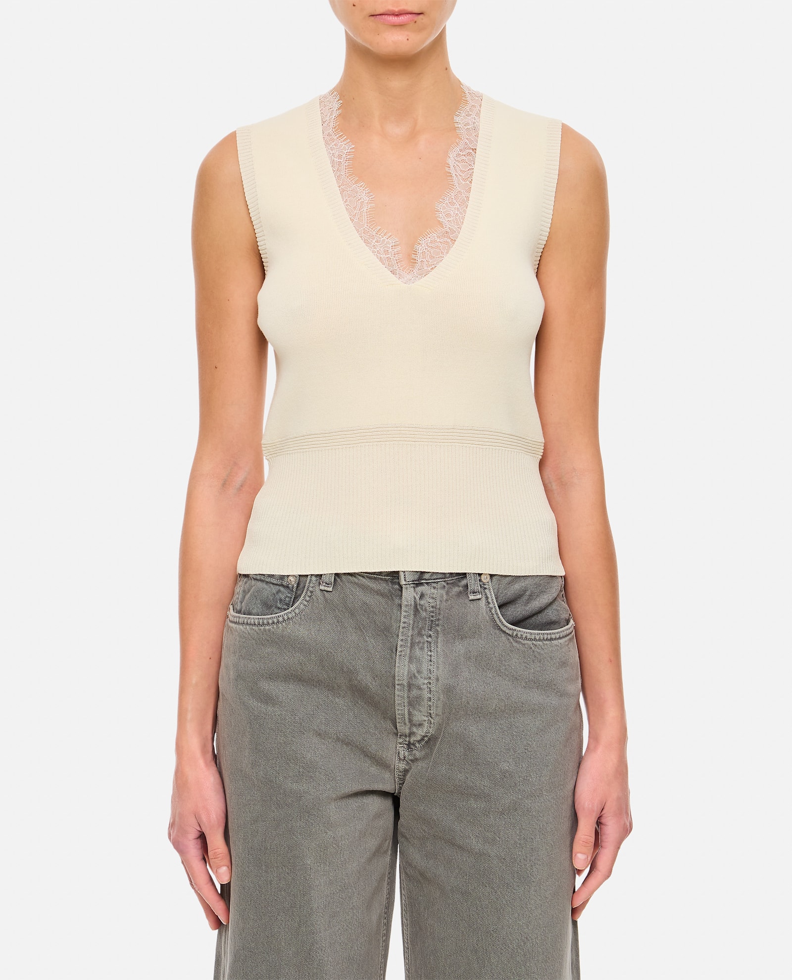 J.W. Anderson J. W. Anderson Lace Trim V Neck Vest