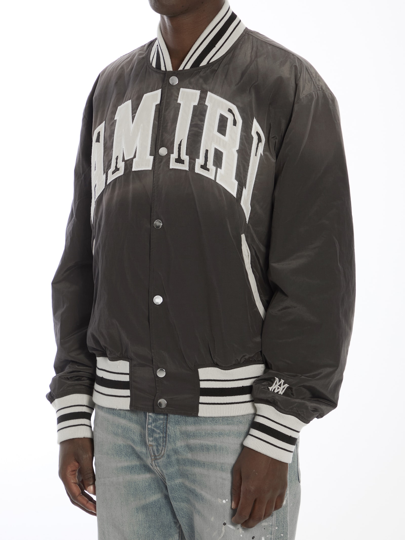 Shop Amiri Sun Faded Bomber Jacket In Black