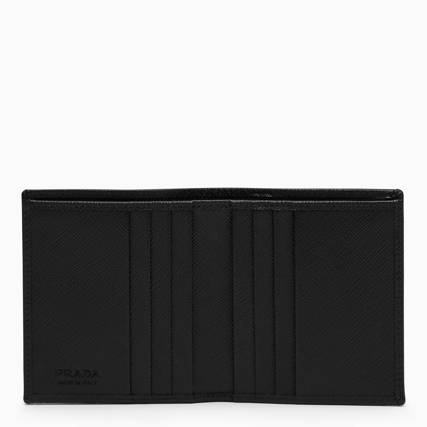 Prada Black Wallet In Nylon E Saffiano In Black