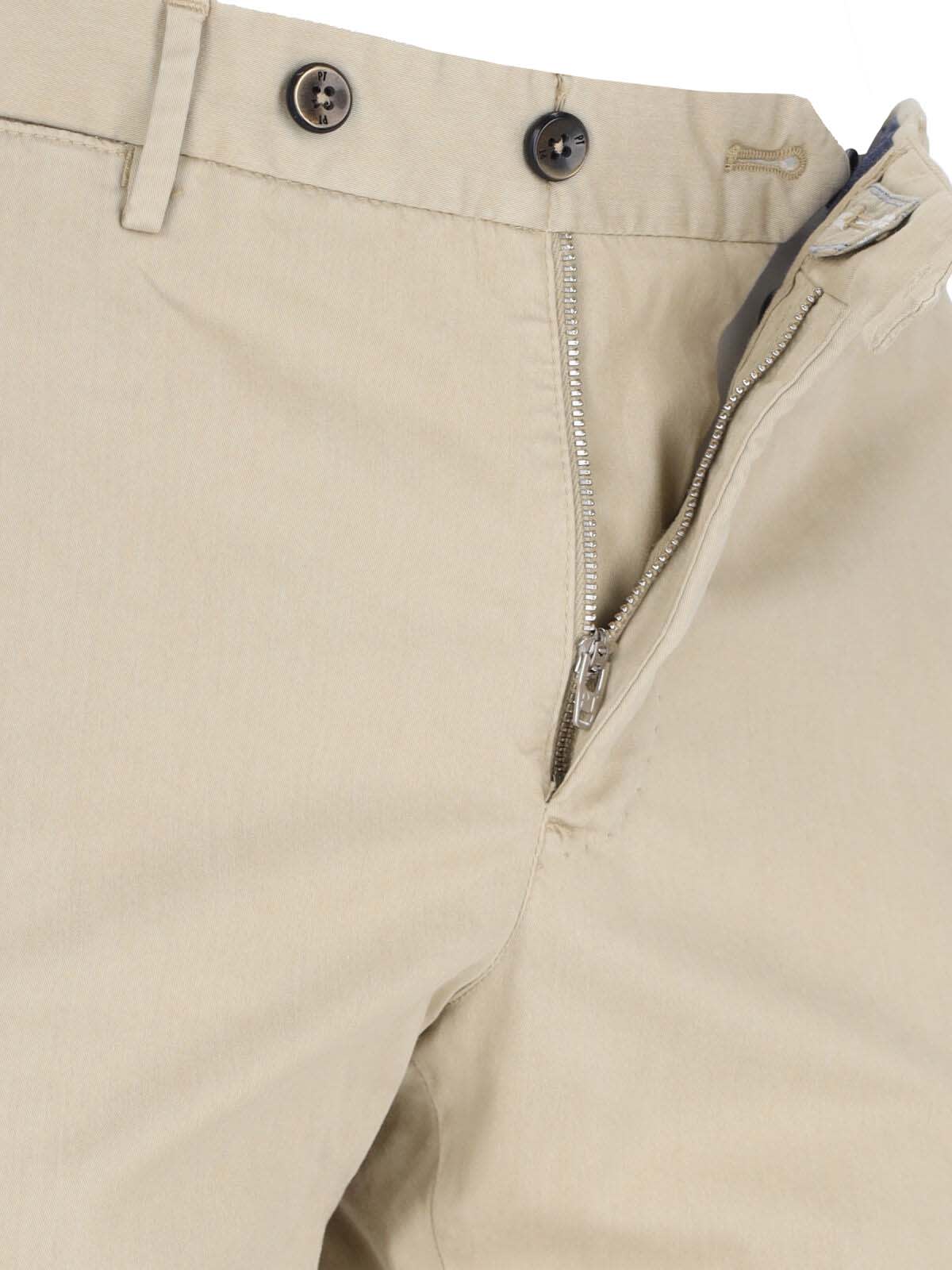 Pt Torino Epsilon Cotton Trousers In Beige