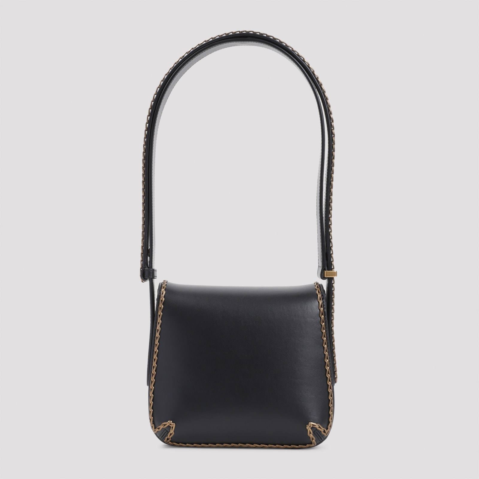 Shop Giorgio Armani Small Shoulder Bag In Nero Oro