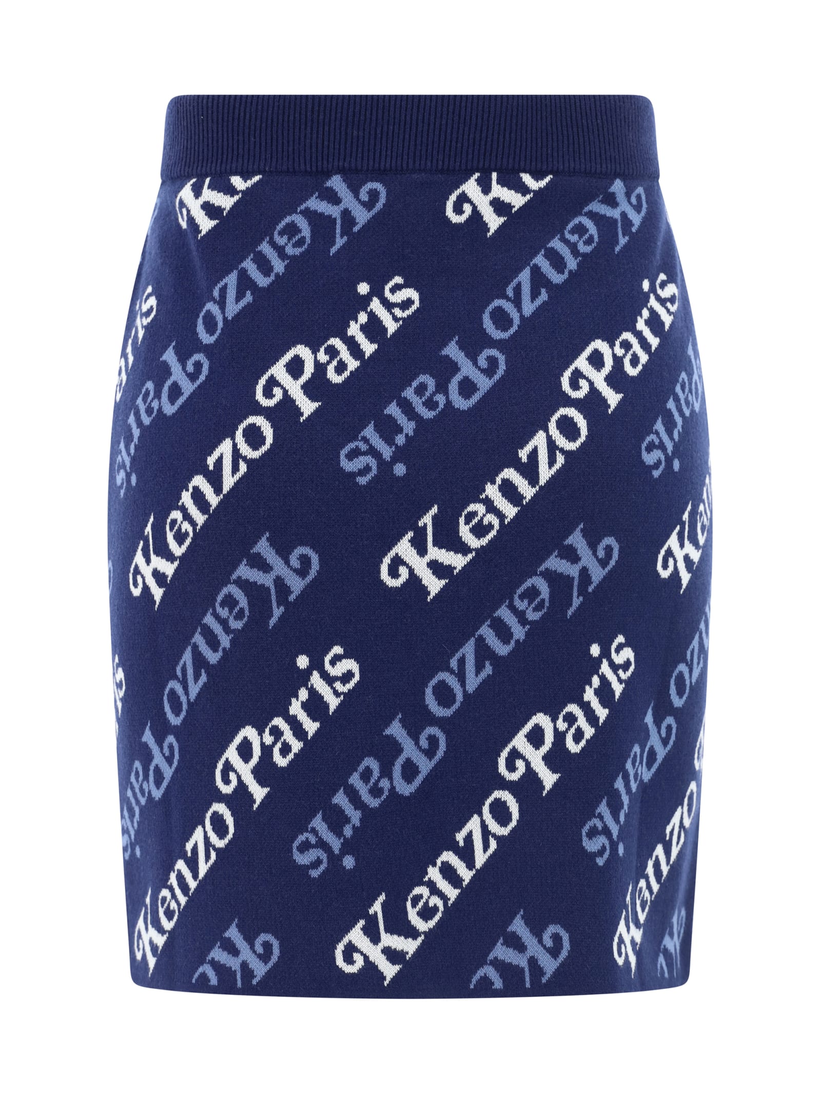 Shop Kenzo Mini Skirt In Midnight Blue