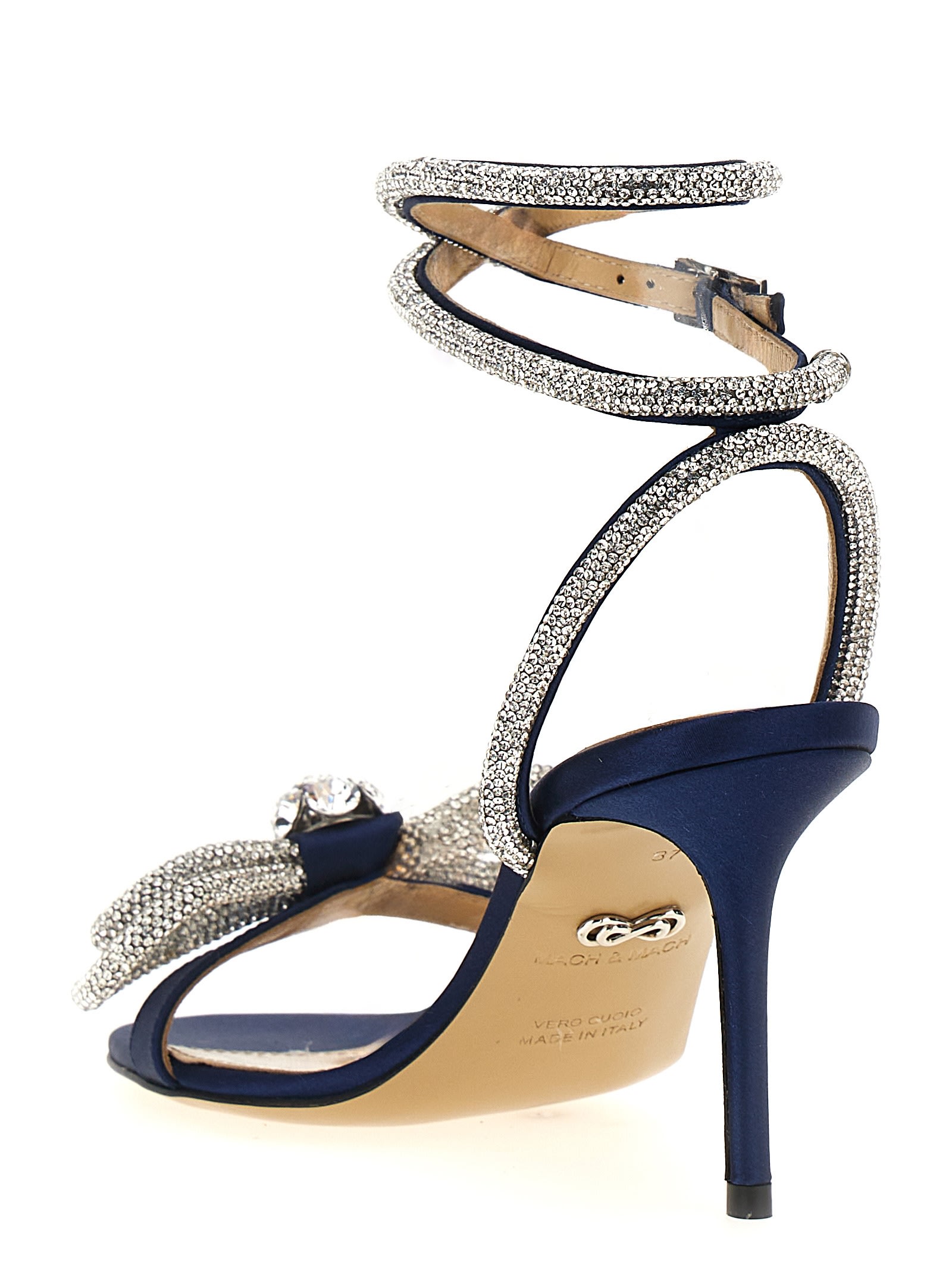 Shop Mach &amp; Mach Double Bow Sandals In Blue