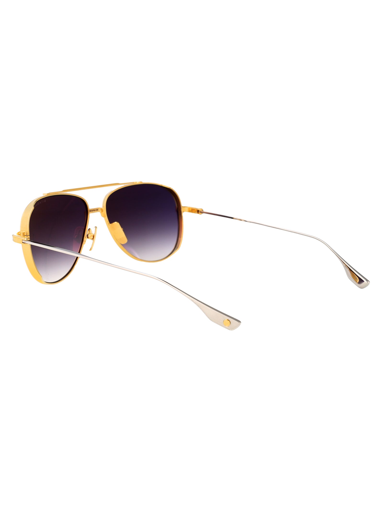 Dita Subsystem Sunglasses In Yellow Gold - Silver W Dark Grey To Clear Gradient