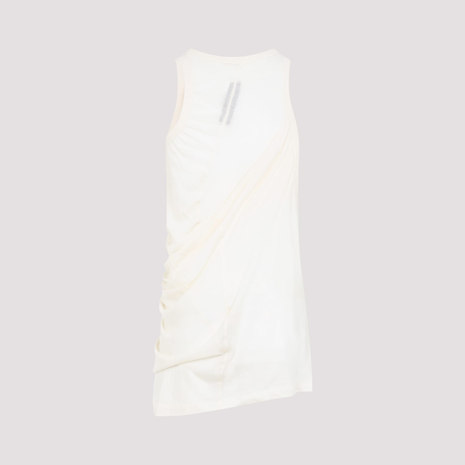 Rick Owens Draped Cotton Sleeveless Top In Neutral Palette In Natural