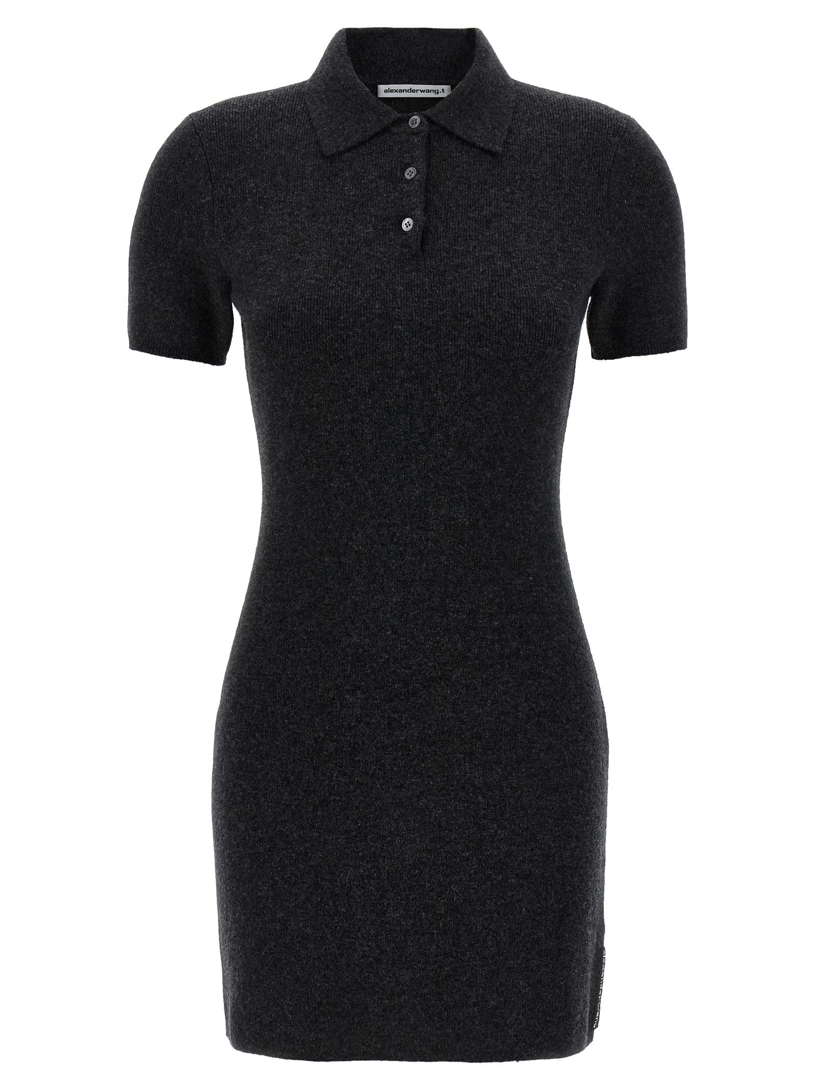 Alexander Wang T T By Alexander Wang Polo Dress In Black