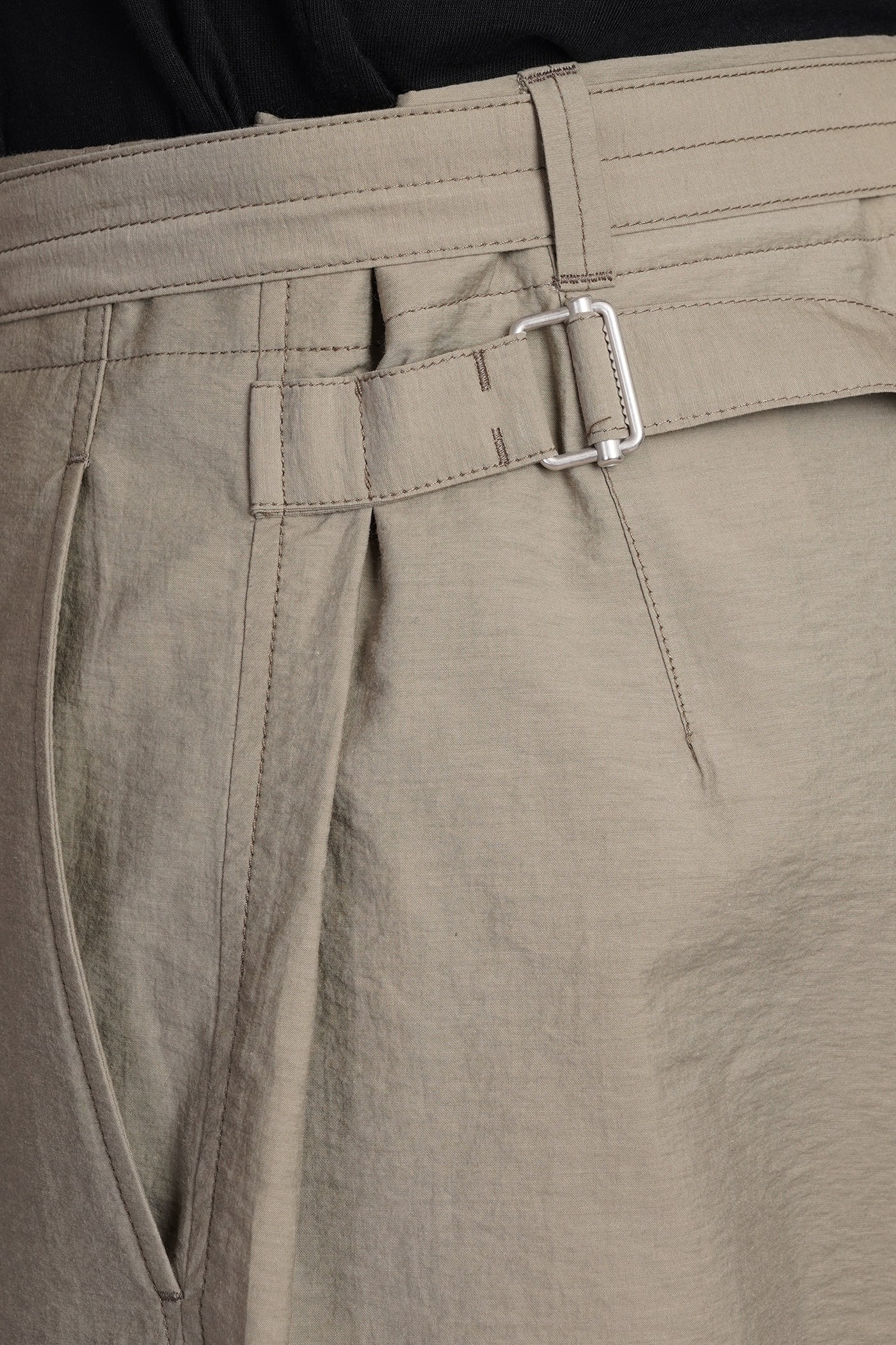 Shop Lemaire Pants In Khaki Cotton