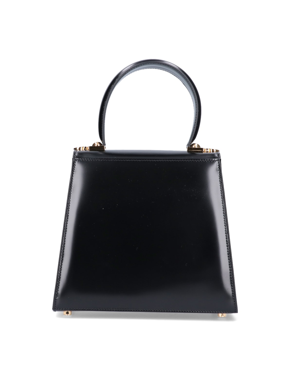 Shop Ferragamo Gancini Top Handle Bag In Black