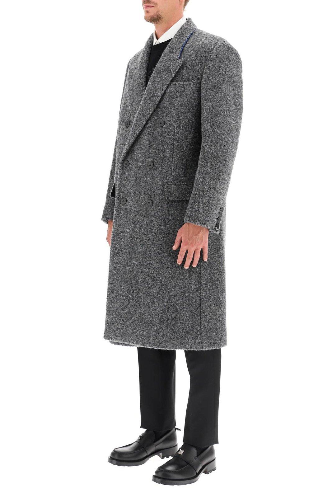 Shop Fendi Padded Doublebreasted Coat In Grey