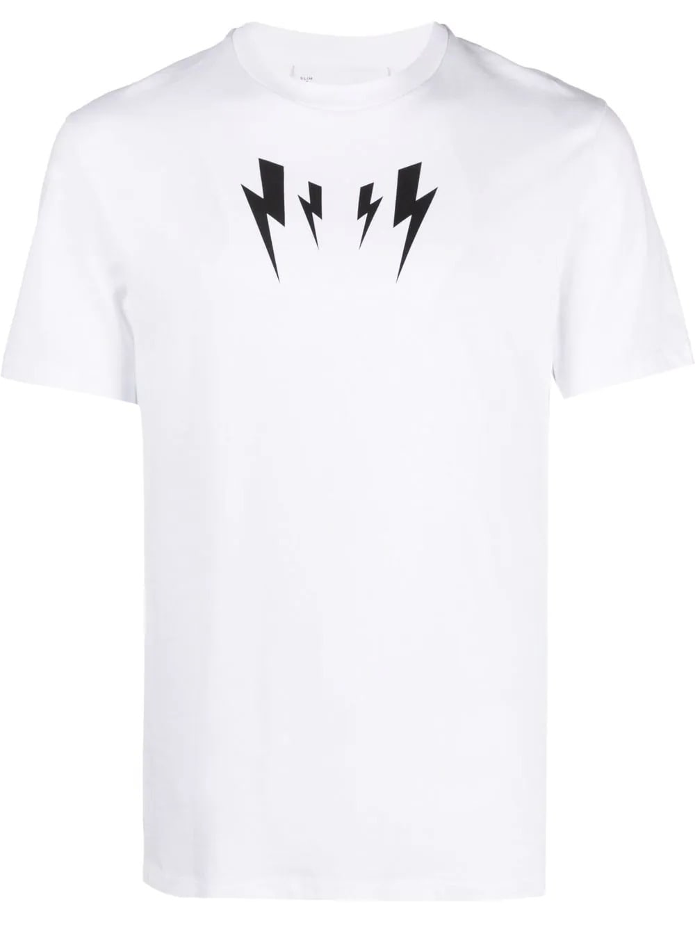 Neil Barrett Man White mirrored Thunderbolt T-shirt